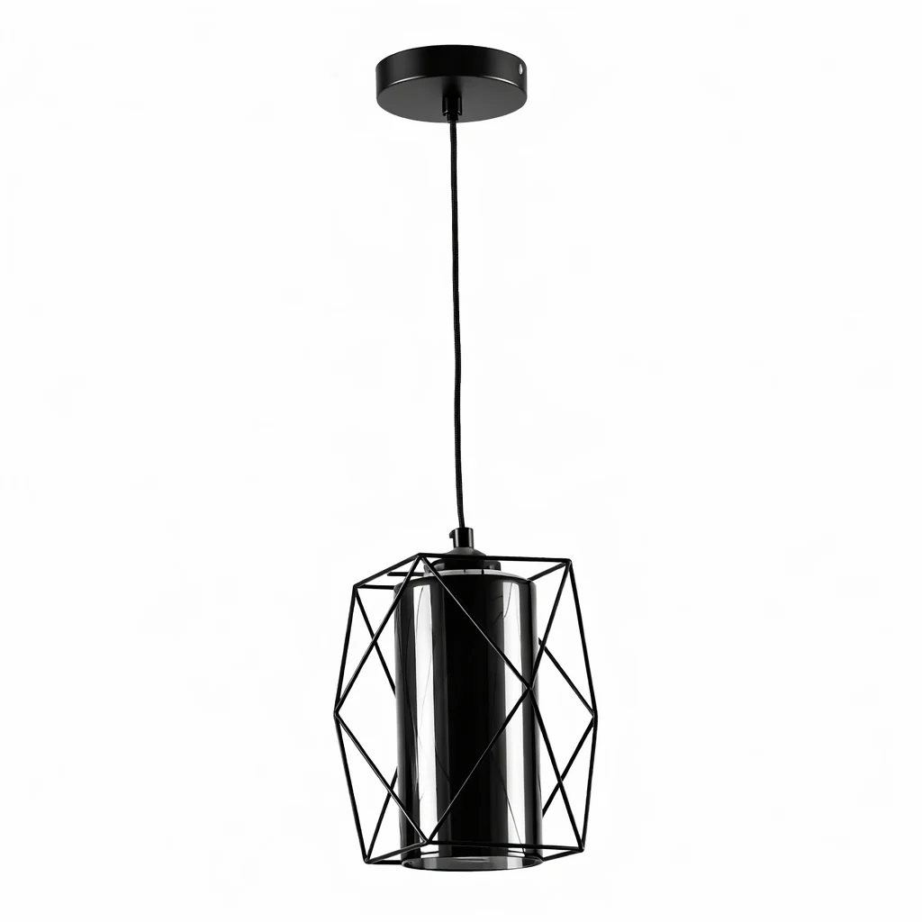 Lámpara Colgante Negra 1XE27 200X1230mm Elegancia Moderna Y Versátil. - Image 2