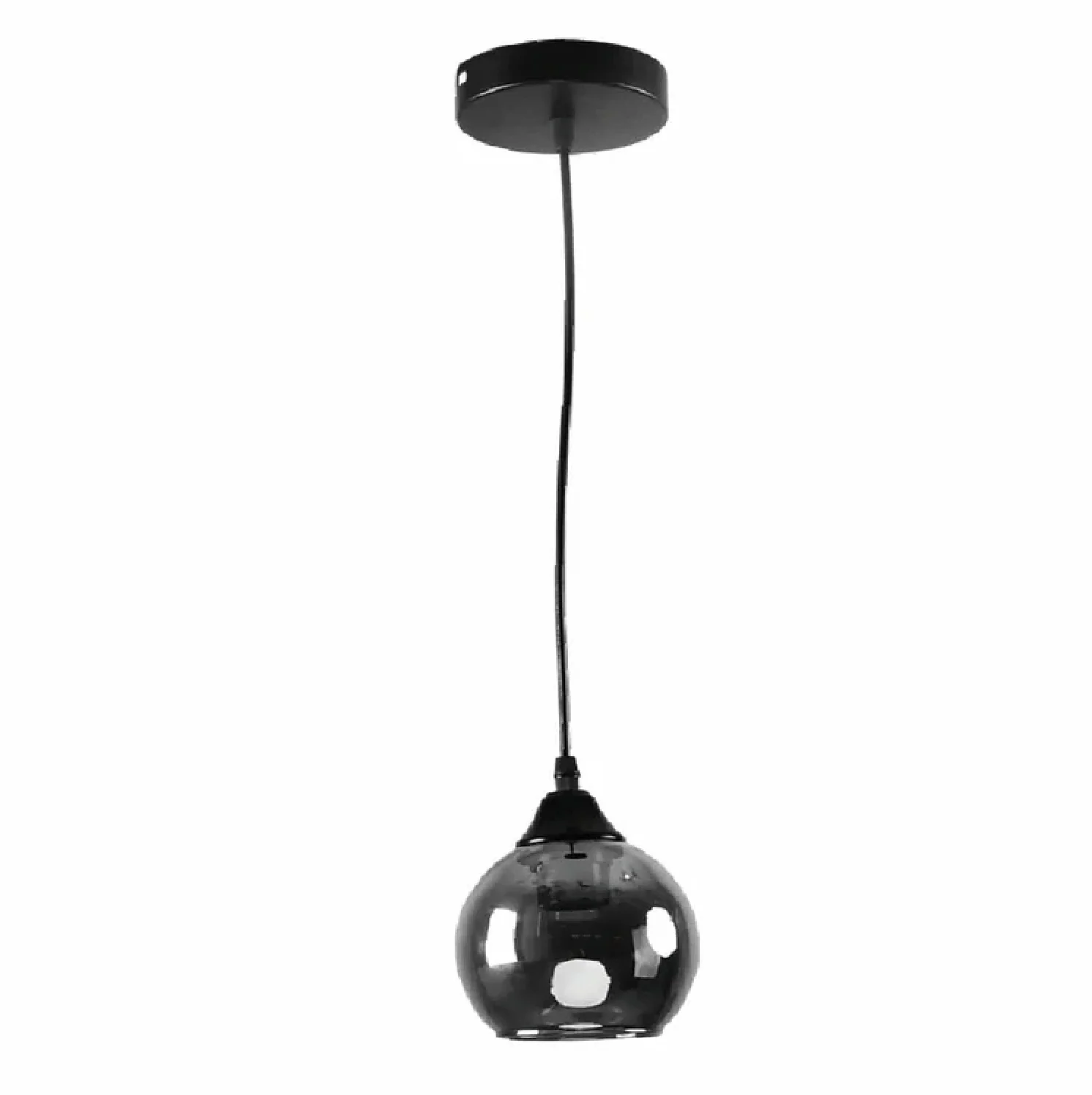 Lámpara Colgante Negra 1XE27 Elegancia Minimalista En Metal Y Vidrio. - Image 2