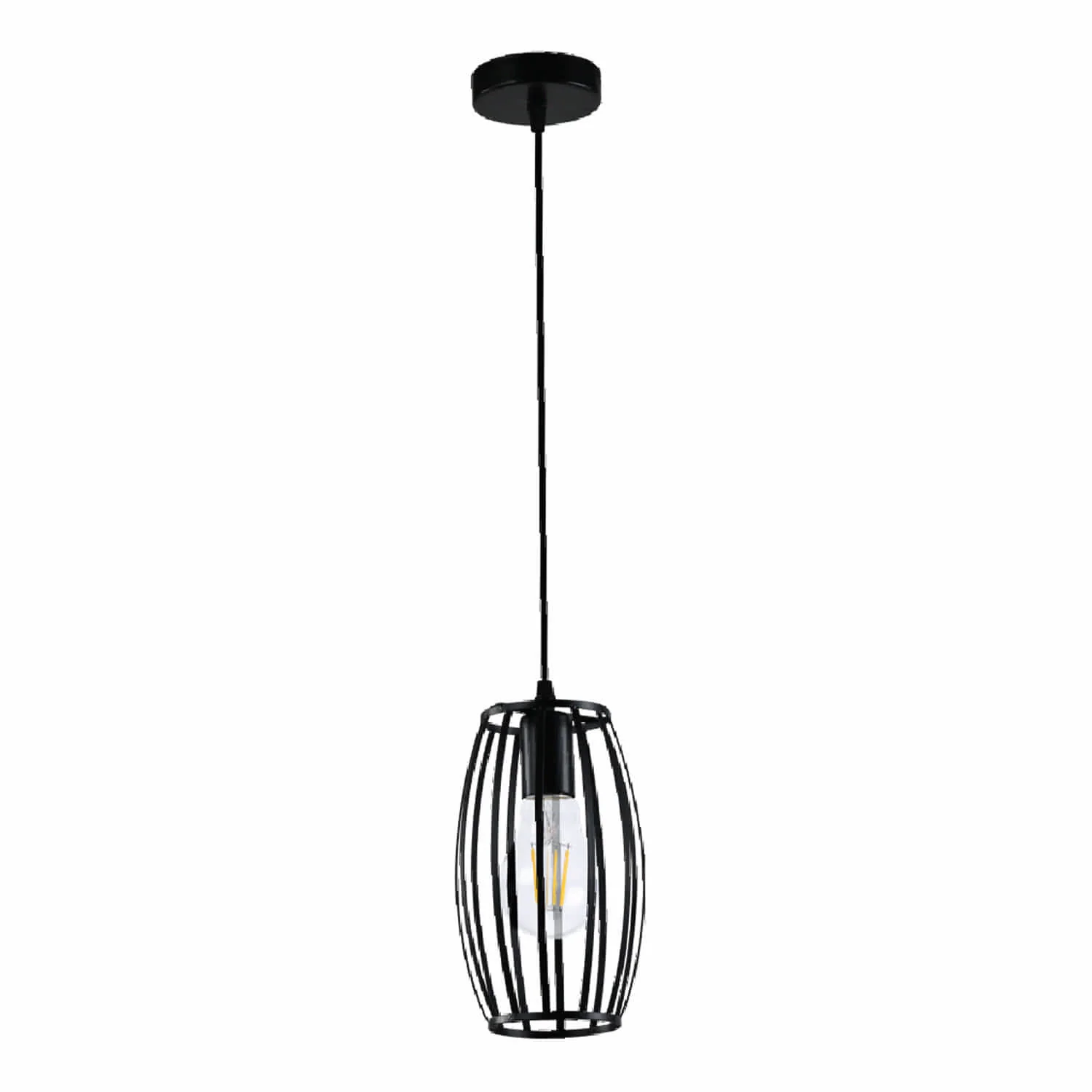 Lámpara Colgante Negra 1XE27 135X100x1200mm Diseño Moderno Minimalista