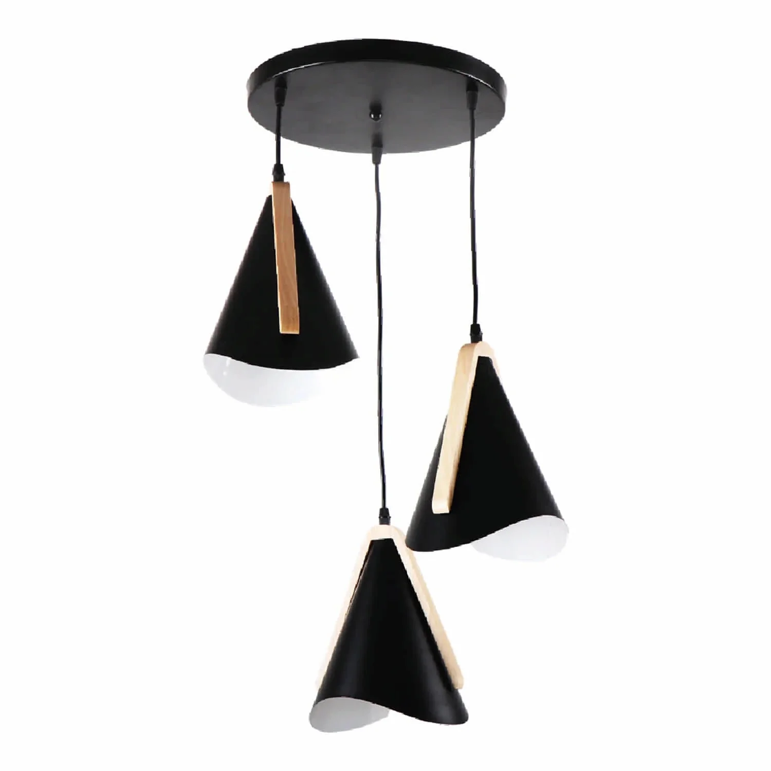 Lámpara Colgante Negra 3XE27 430X1235mm Estilo Decorativo - Image 2