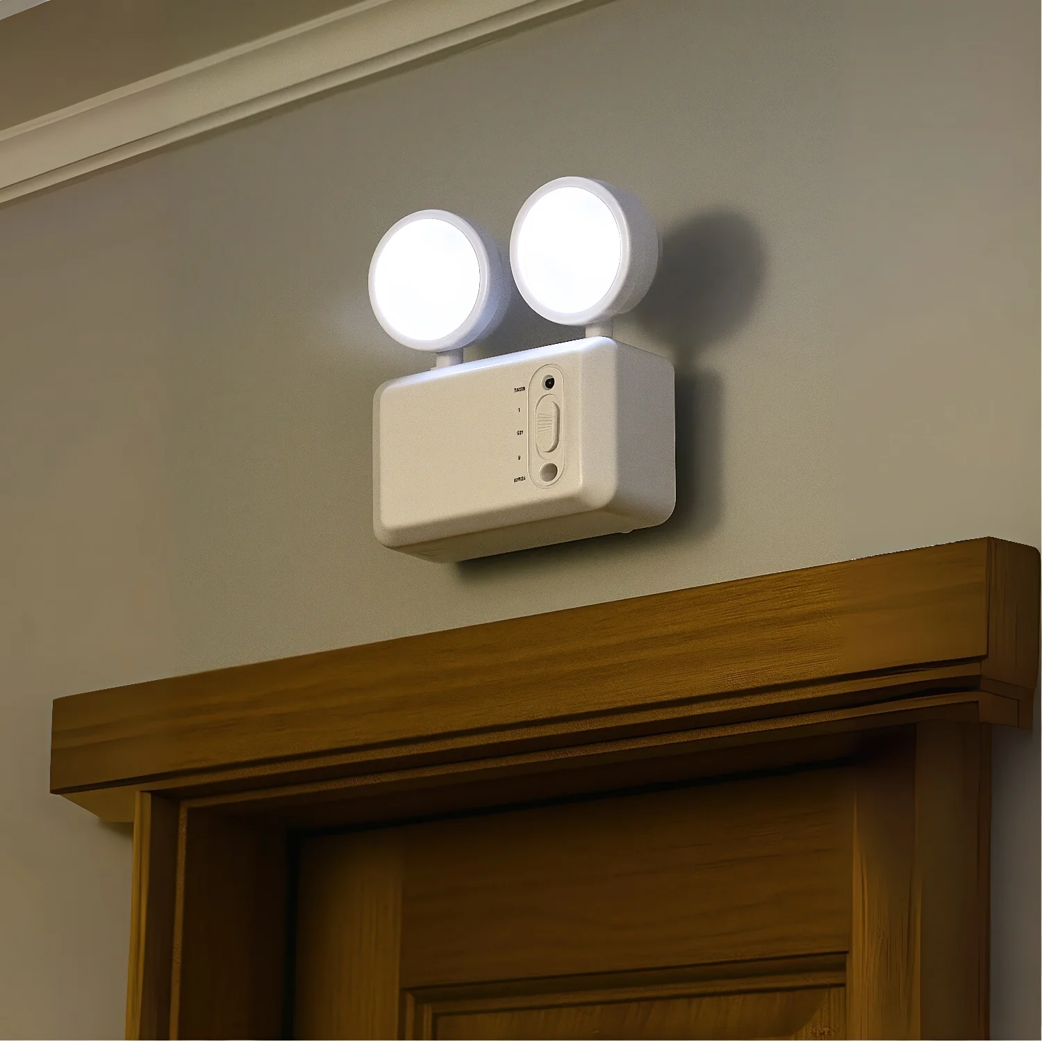 Lampara De Emergencia De 2 Bombillos Giratorios. 110-240V / 50-60Hz. Indicar LED. Material Plastico. - Image 3
