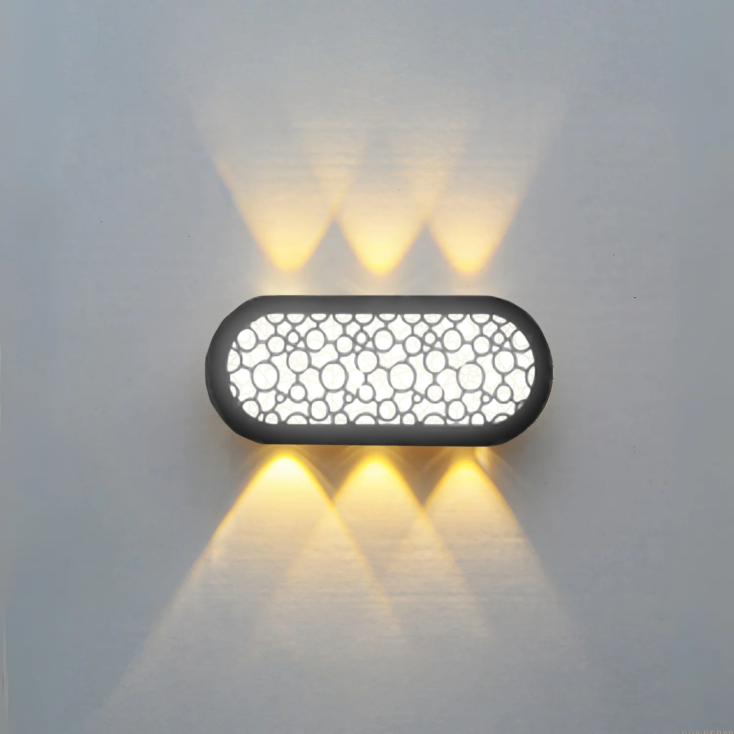 Lámpara De Pared De Exterior  Negra LED 12W, Luz Cálida De 3000K Y 1050 Lúmenes.
