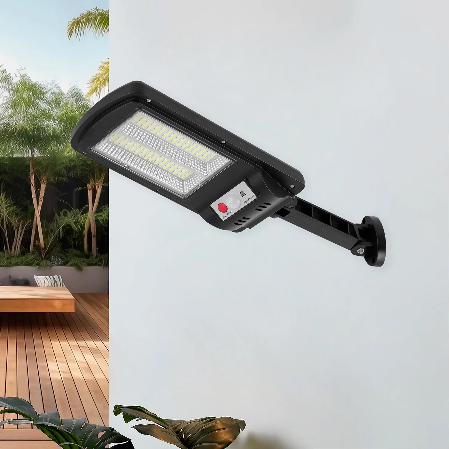 Lámpara De Pared Solar LED 15W 1200Lm, 6500K - Luz Fría. Iluminación Exterior Potente Y Eficiente. Luz Poste Solar.