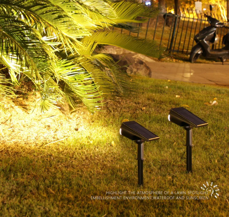 Lámpara Estaca Solar LED Negra 7W 500 Lumens Con Paneles Solares Integrados. 164X116x303mm Reflector Solar Para Jardín.