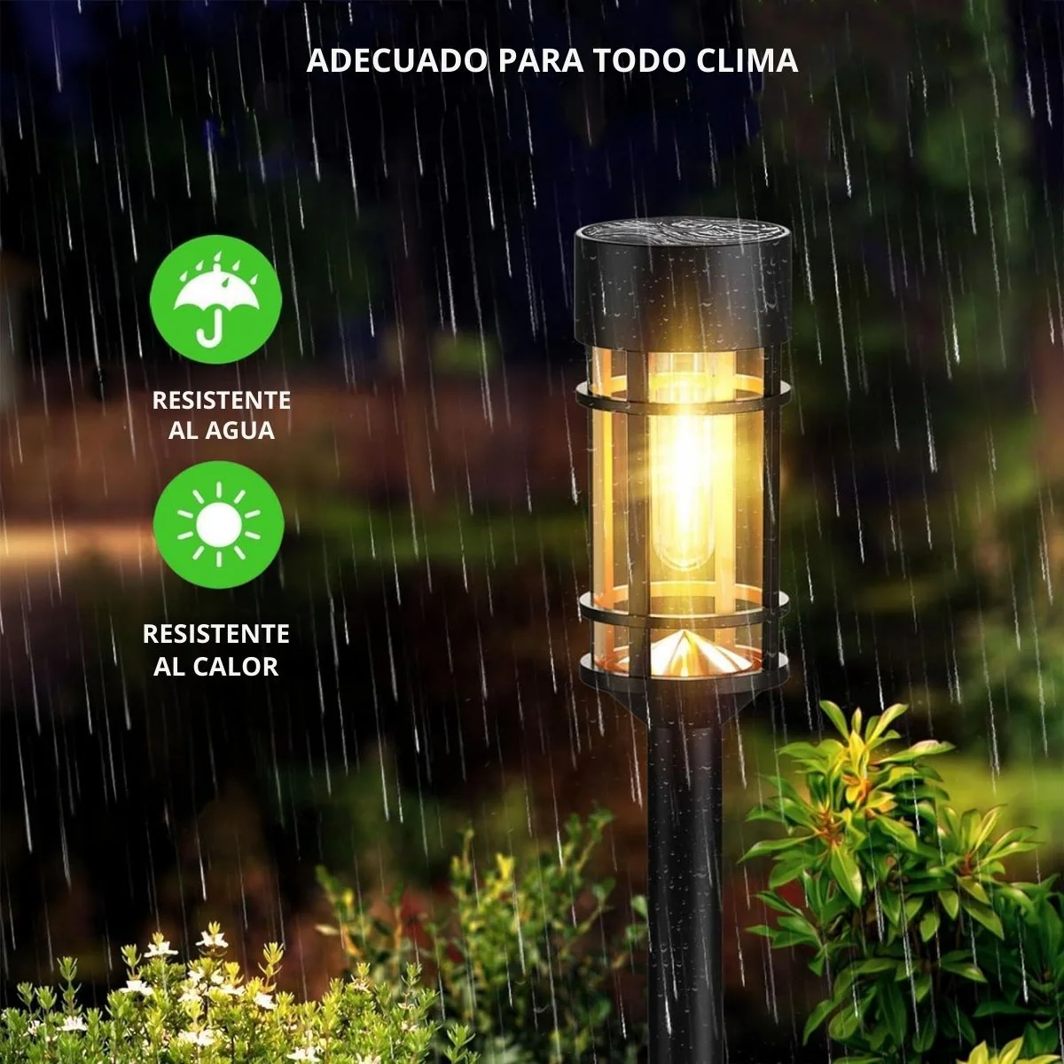 Lámpara Estaca Solar LED Para Jardín. Reflector Exterior Con Panel Solar Integrado. 54.6 Cm Alto. Batería Recargable De 900 Mah. - Image 3