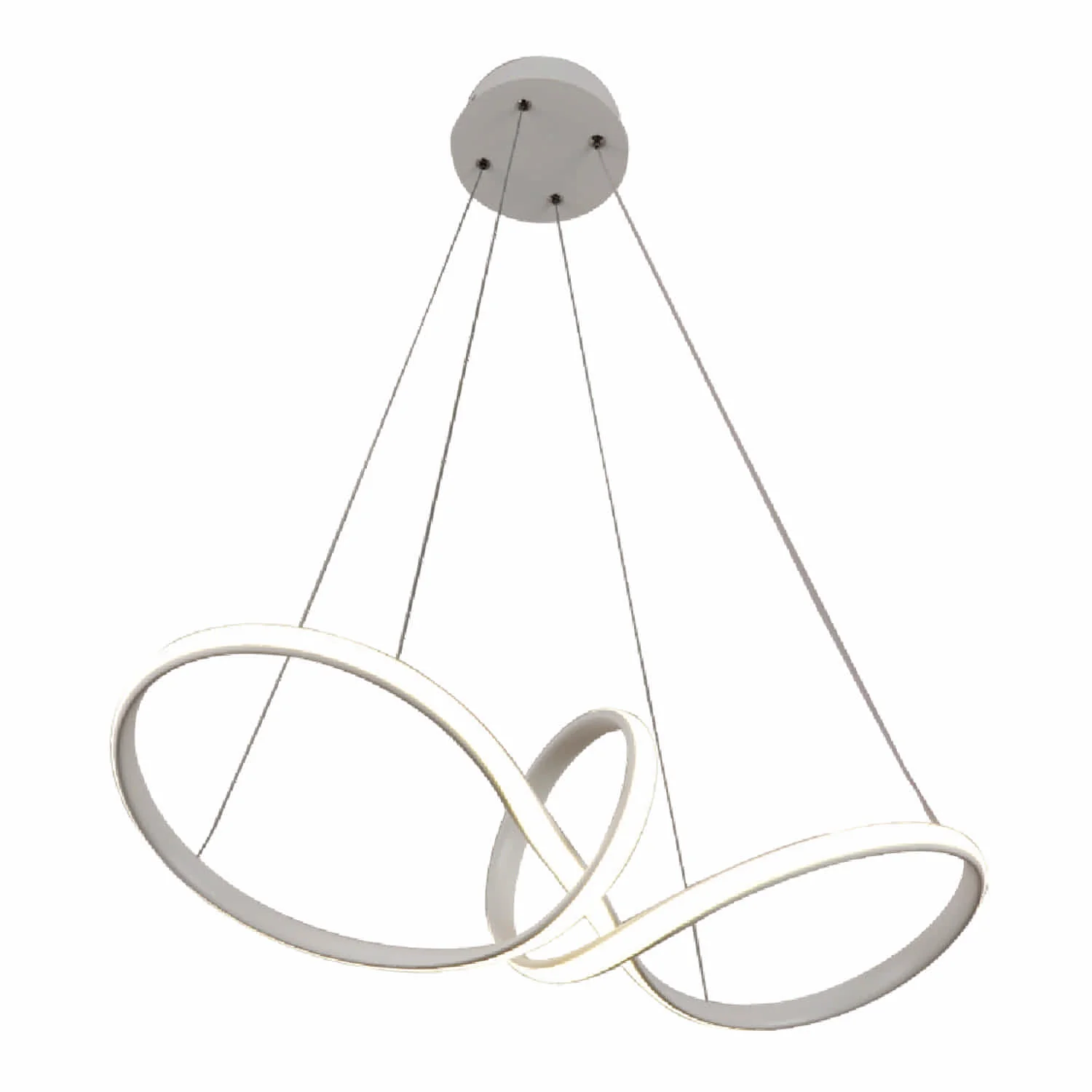 Lámpara LED Colgante Anillo Irregular Blanca 75W, 5850 Lumens, Luz Neutra 4000K 600X250x900mm Diseño Elegante Y Funcional Para Comedor, Sala O Entrada. Lámpara Colgante Infinito. - Image 2