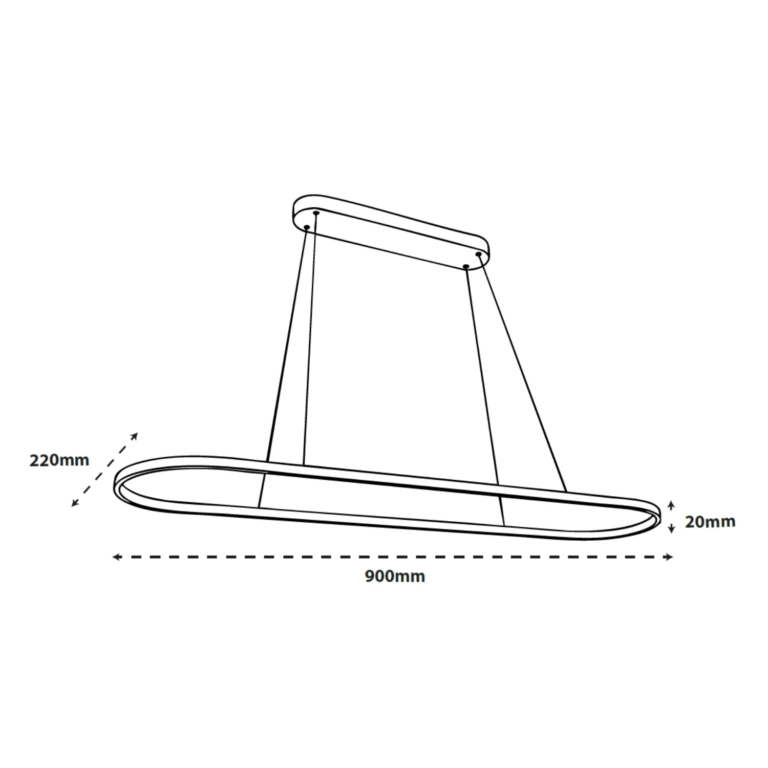 Lámpara Colgante LED 36W 3200LM 3000K Con Diseño Moderno Minimalista Ideal Comedor Y Sala.90 Cm. Color Negro - Image 3