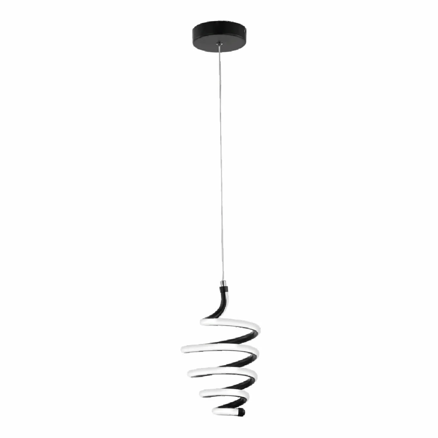 Lámpara LED Colgante En Espiral Negra 46W, 3588 Lumens, 4000K Luz Neutra 170X900mm Diseño Elegante En Hierro Y Aluminio Para Comedor, Sala O Entrada. Lámpara Estilo Helicoidal. - Image 2