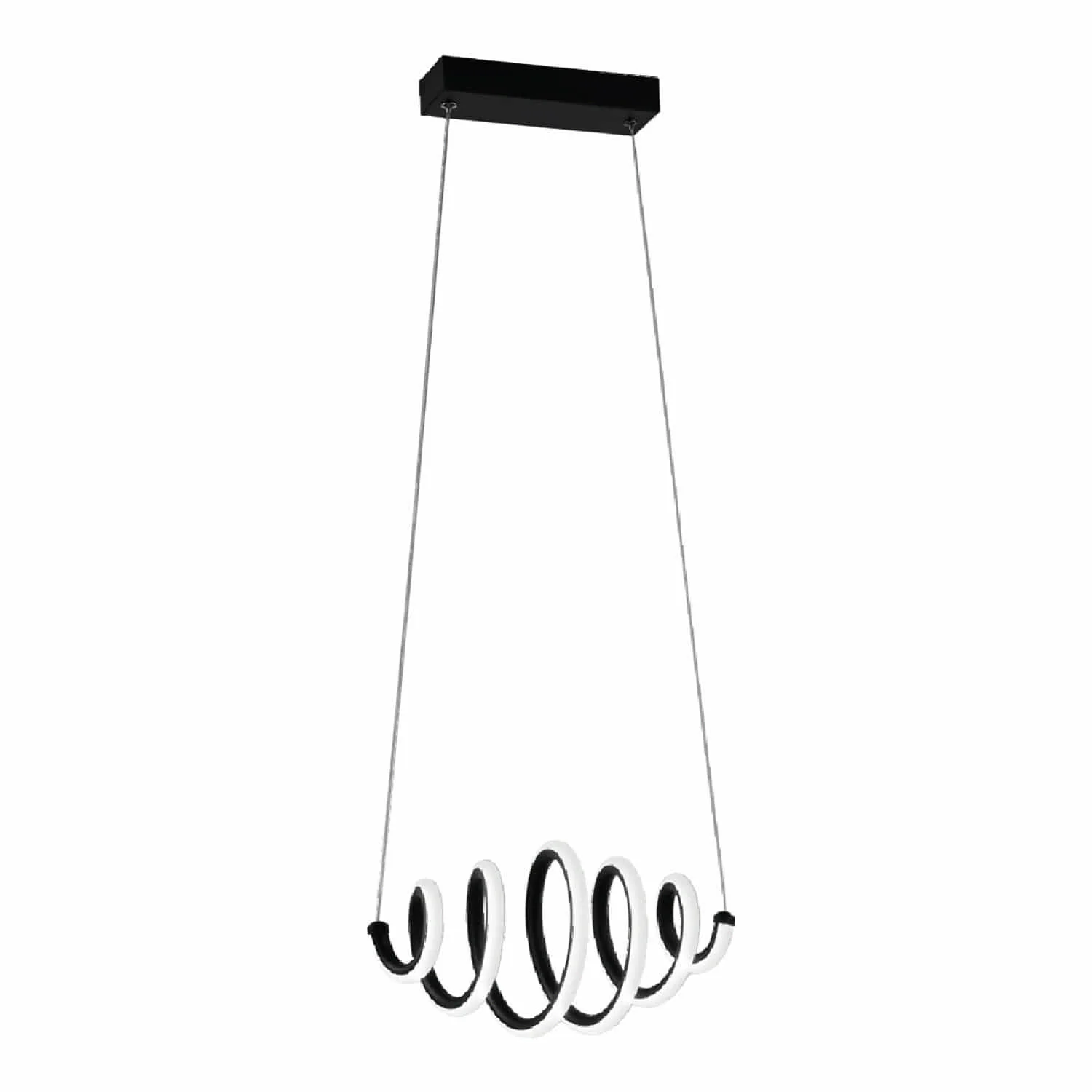 Lámpara LED Colgante En Espiral Negra 51W, 3978 Lumens, Luz Neutra 4000K 340X900mm Diseño Elegante Y Moderno Para Comedor, Sala O Entrada. Luz Colgante Elegante En Espiral. - Image 2