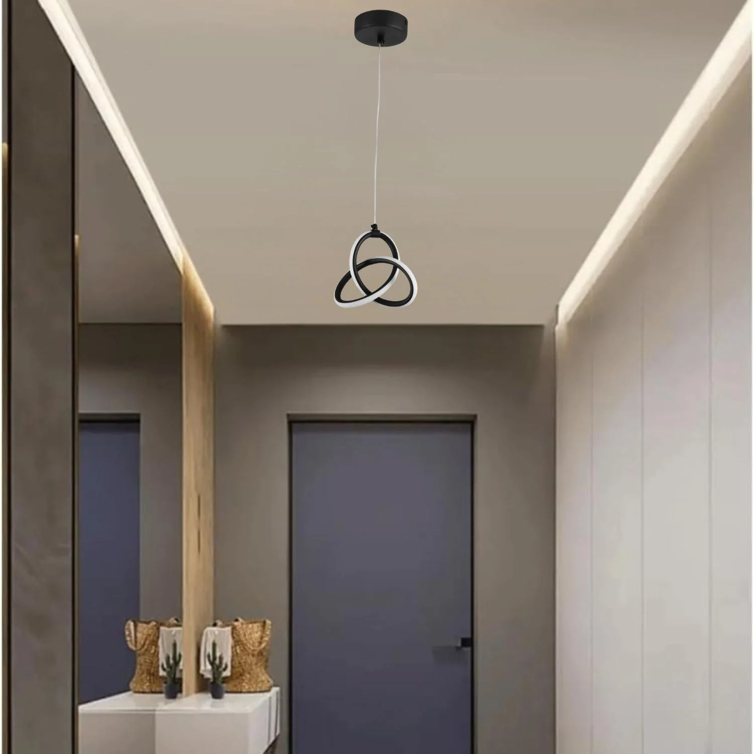Lámpara LED Colgante Minimalista Negra 10W 900 Lumens 3000K 120X1200mm Elegancia Y Funcionalidad Para Comedores Y Salas De Estar. Lámpara LED Colgante Estilo Loft.