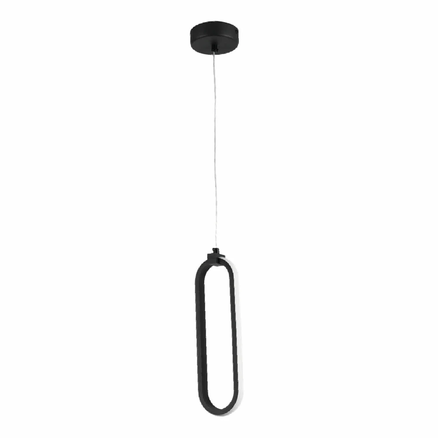 Lámpara LED Colgante Ovalada Negra 12W 1000 Lumens 3000K Luz Cálida 315X120x1000mm Ideal Para Comedores Y Salas De Estar. Elegante Y Funcional. Lámpara LED Colgante Estilo Moderno Nórdico. - Image 2