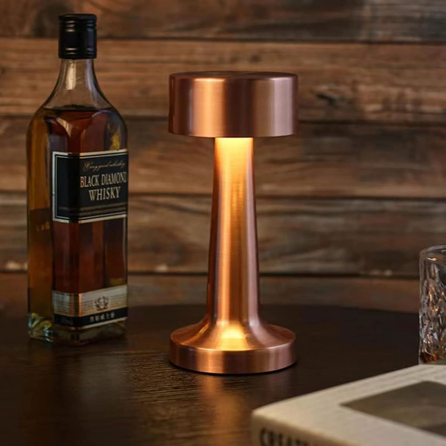 Lámpara LED De Mesa Portátil E Inalámbrica. Diseño Retro. Control Táctil Para 3 Niveles De Luz. Color Cobre. Usado En Restaurantes - Image 2