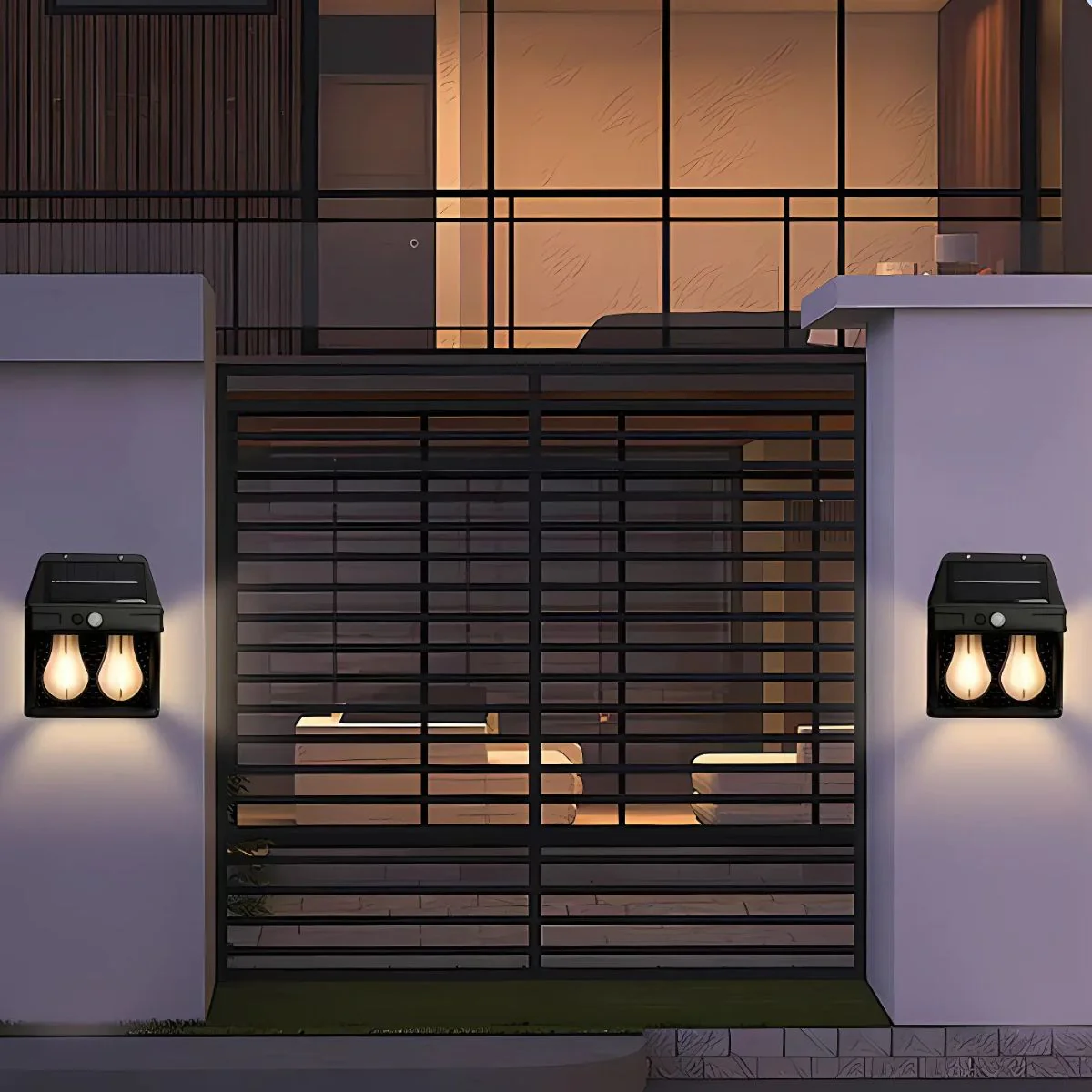 Lámpara LED De Pared De 2 Bombillos Con Panel Solar. Luz LED Con Sensor De Movimiento. Luces De 5.5V 2W Con Duración De Hasta 10 Horas. - Image 3