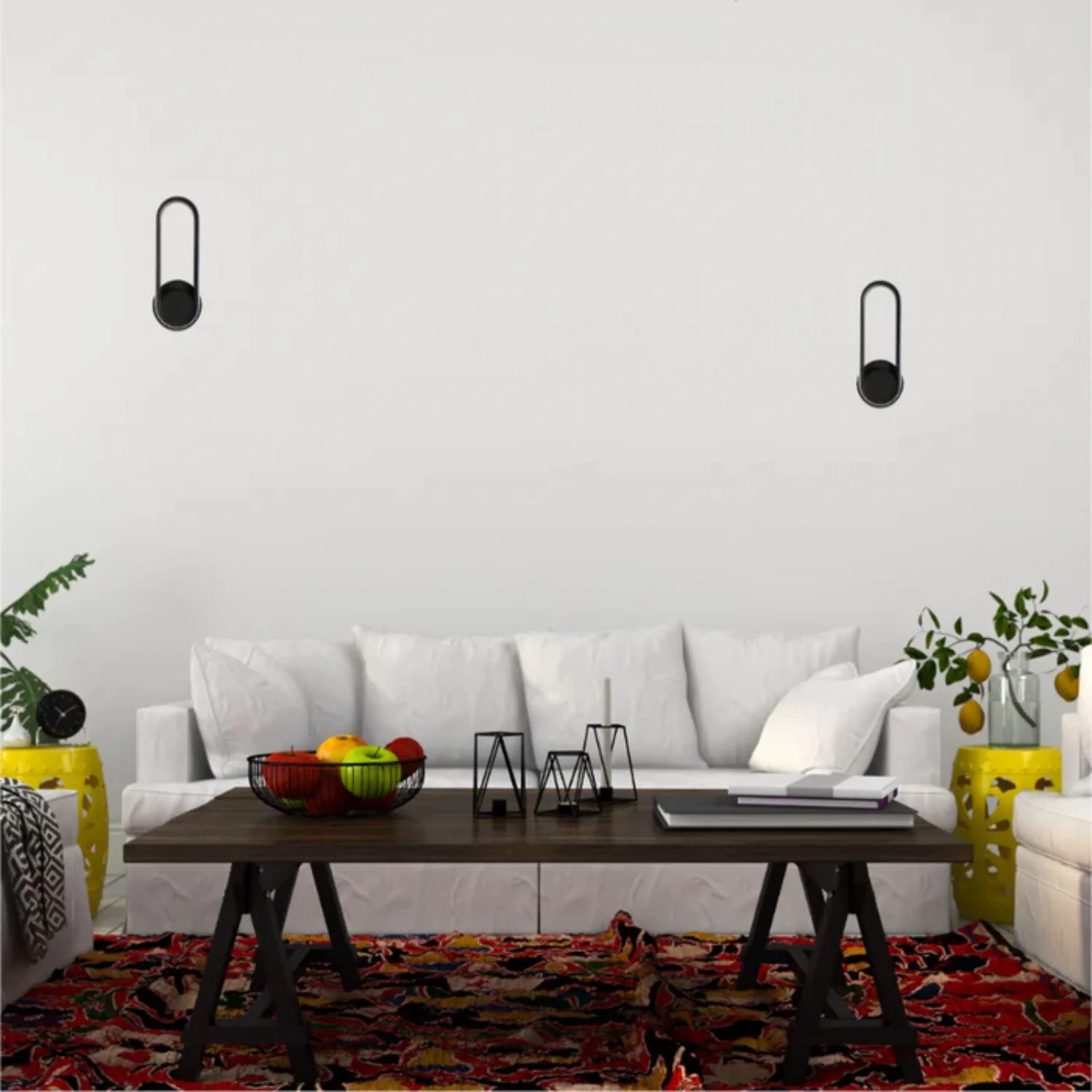 Lámpara LED De Pared Eliptica Negra 12W 1000 Lumens 3000K 315X120x65mm Iluminación Moderna Y Eficiente Para Pasillos Y Dormitorios. Plafón LED De Pared Minimalista.