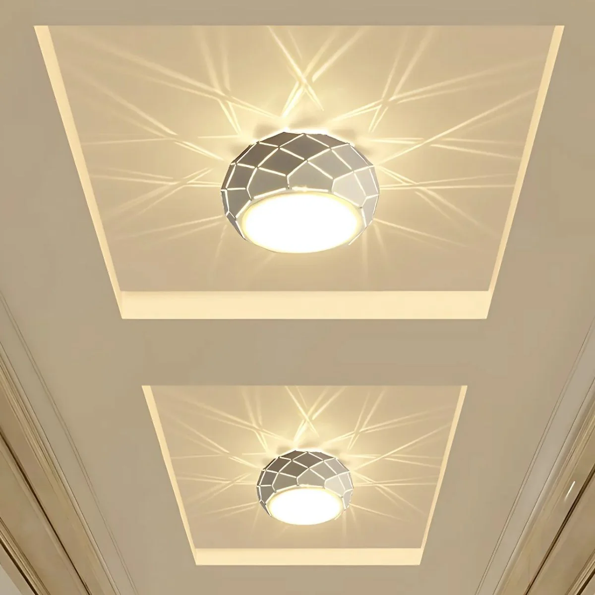 Lámpara LED De Techo Con Efecto Decorativo De Luz Geométrica. 5W. 6.2” (16Cm) Luz Cálida