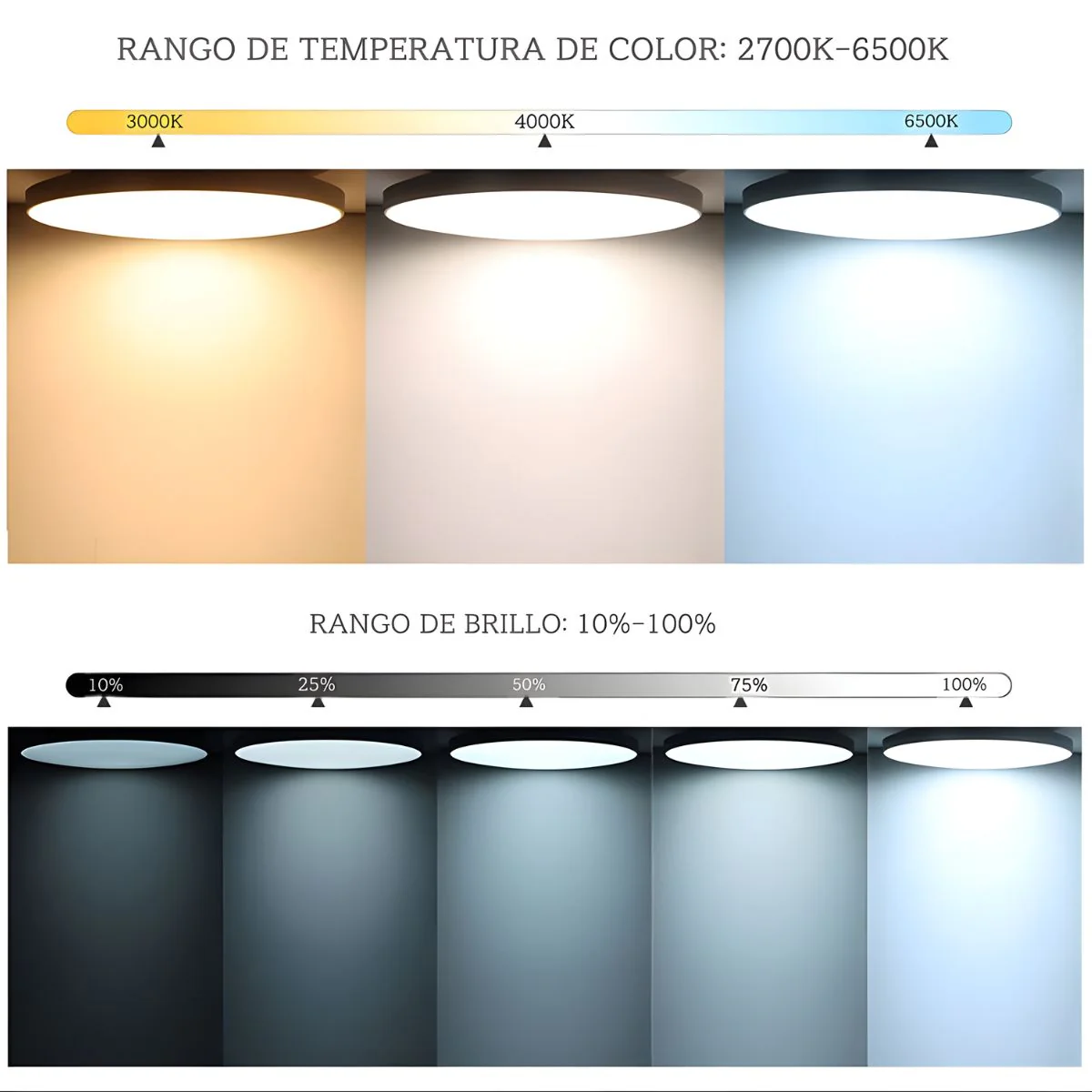 Lampara LED De Techo Inteligente 24W RGB + Blanco Cálido Y Frío. 30 Cm Luz Regulable Con Wifi. Iluminación Multicolor. Carcasa Negra. - Image 3