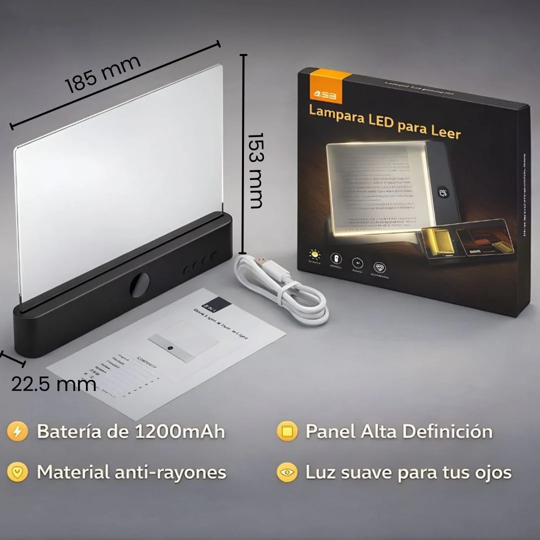 Lámpara LED Para Leer Recargable. Luz Nocturna Ideal Para Lectura Con Temporizador Y 3 Tonos De Luz. Batería 1200Mah. - Image 3