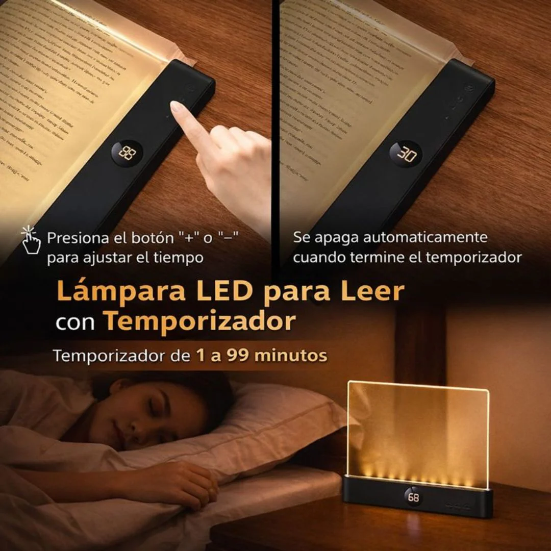 Lámpara LED Para Leer Recargable. Luz Nocturna Ideal Para Lectura Con Temporizador Y 3 Tonos De Luz. Batería 1200Mah. - Image 5