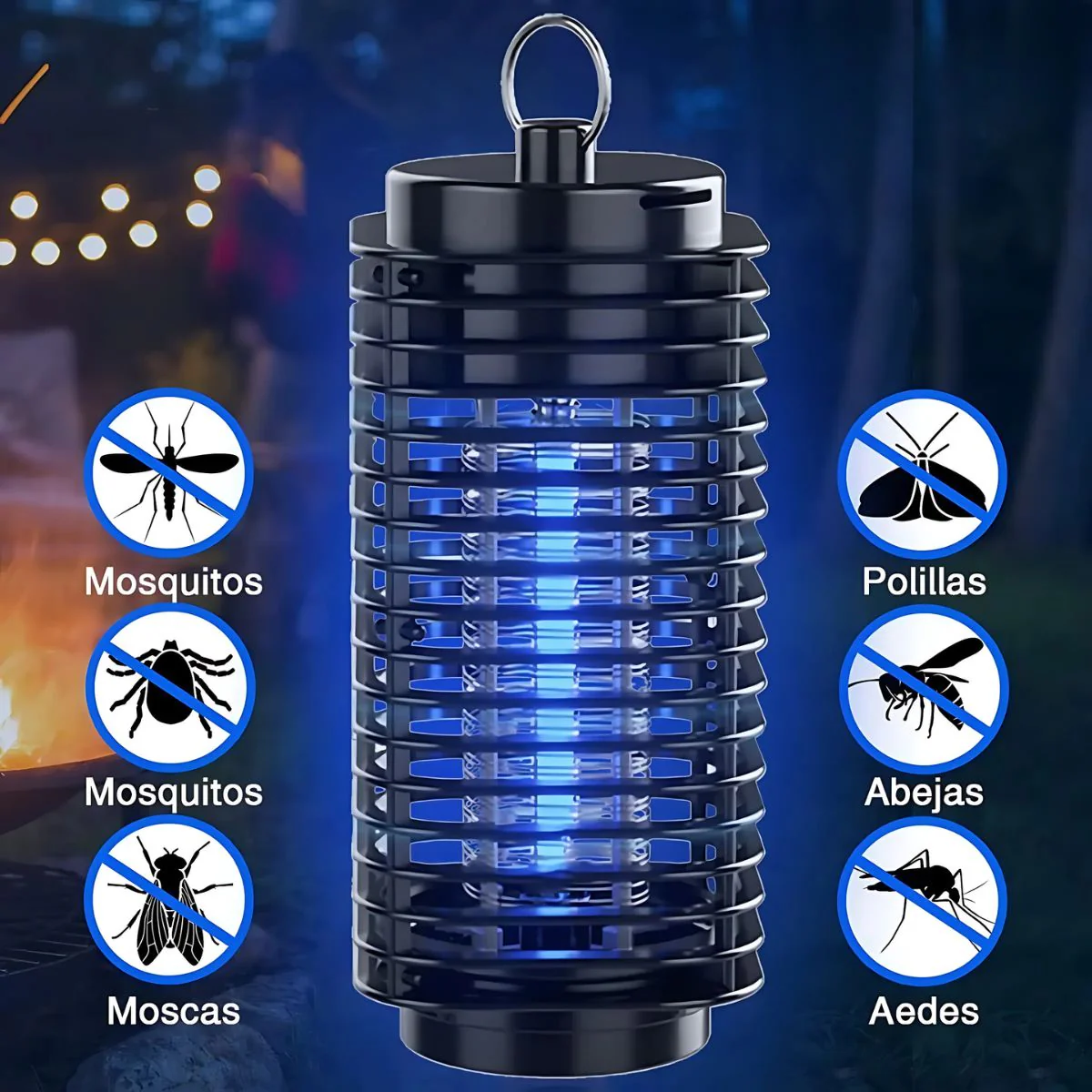 Lámpara Mata Insectos. Trampa Para Mosquitos Eléctrica 110V. Luz UV 360° Para Interiores Y Exteriores. - Image 2