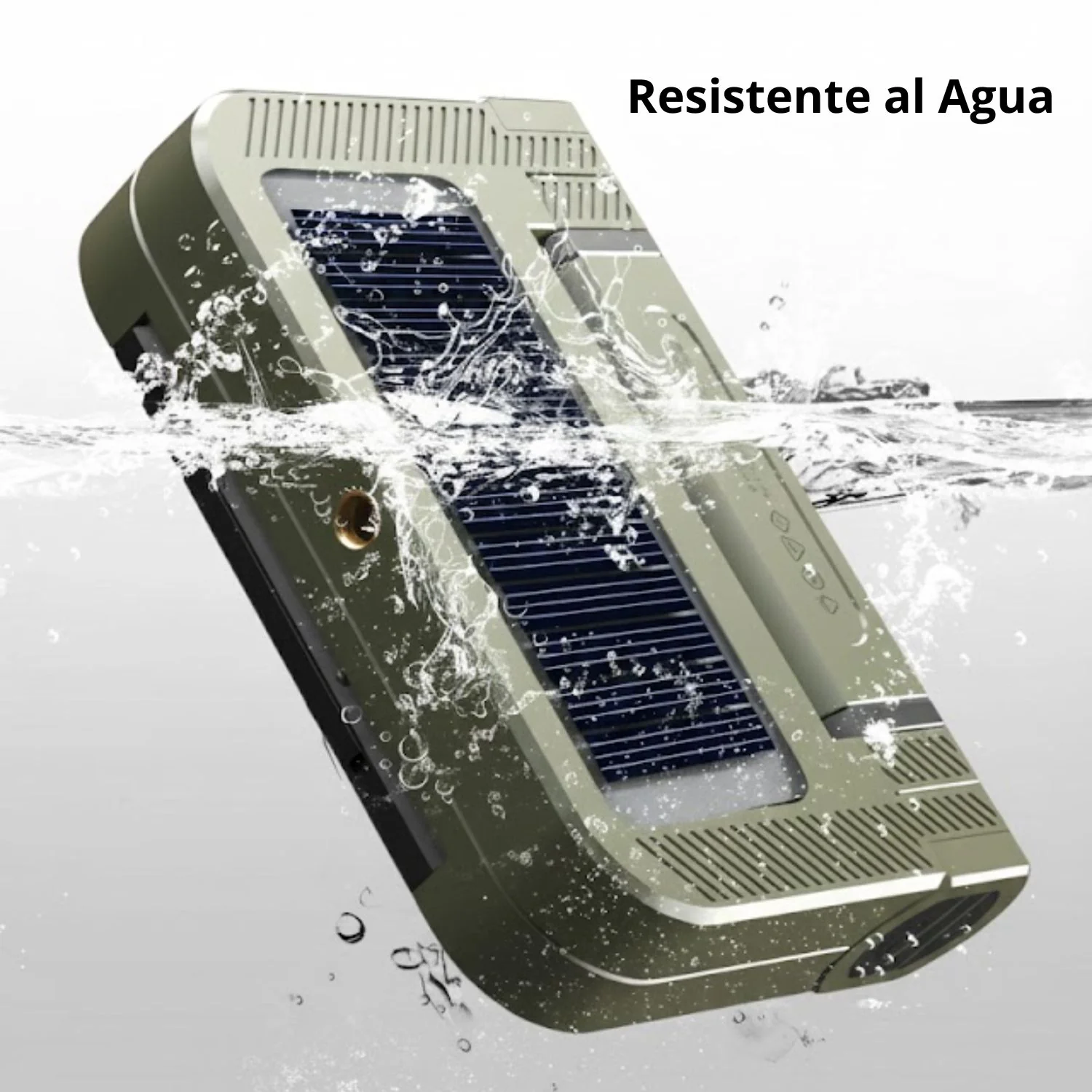 Lámpara Portátil Solar Plegable 2400Lm 5000Mah. Color Verde Militar. Recargable Por USB-C (141×100×30Mm). Luz De Emergencia. - Image 5