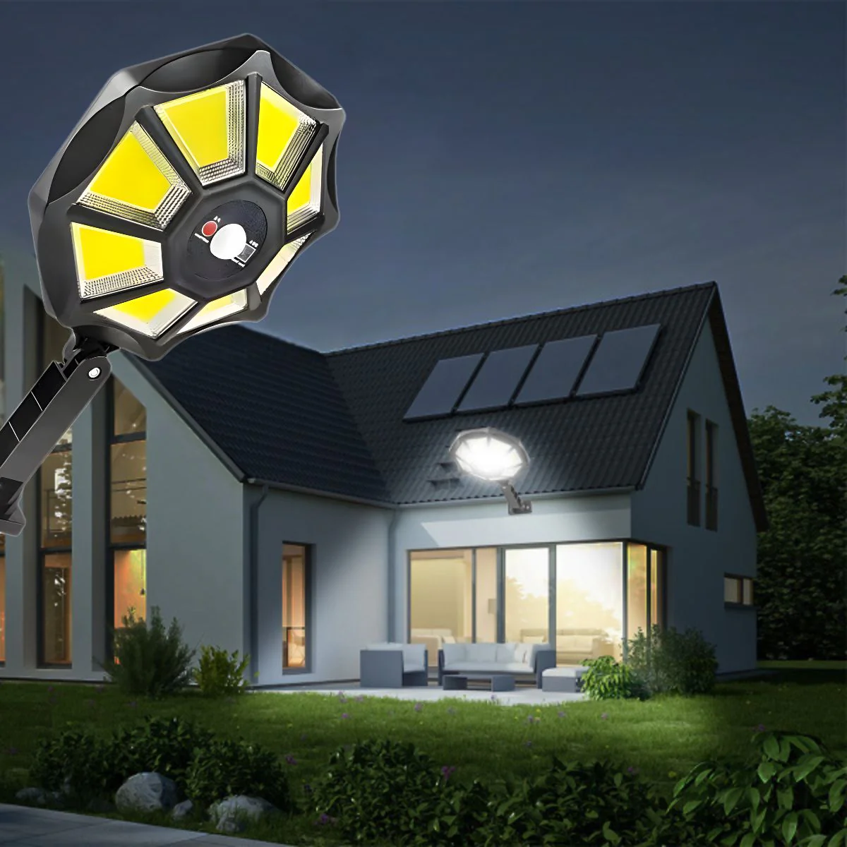 Lámpara Solar LED Con Sensor De Movimiento. Foco Con Panel Solar Y Control Remoto. Luz Impermeable Para Exterior. - Image 3