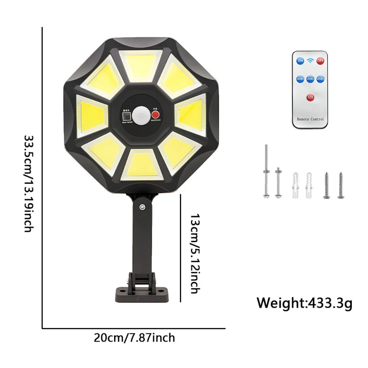 Lámpara Solar LED Con Sensor De Movimiento. Foco Con Panel Solar Y Control Remoto. Luz Impermeable Para Exterior. - Image 5