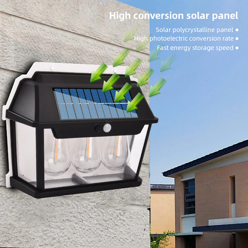 Lámpara Solar LED De Pared Con Sensor De Movimiento. Luz Exterior 28W C. 900 Lúmenes. 3 Niveles De Brillo. - Image 3
