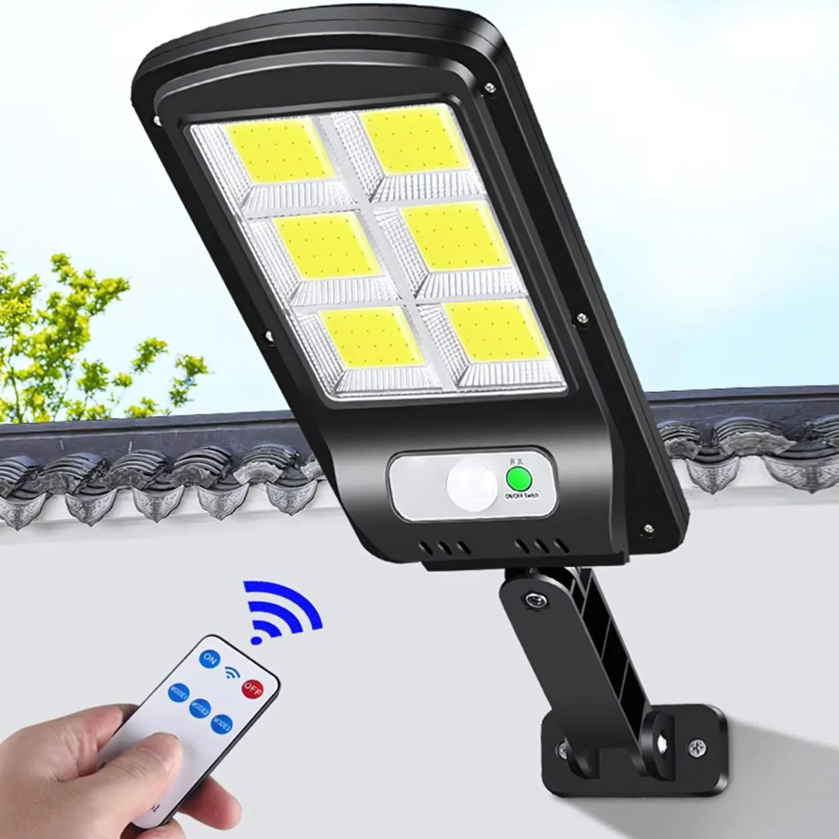 Lámpara Solar LED De Pared Con Sensor De Movimiento Y Control Remoto. 3 Modos De Iluminación. Foco Luz Exterior Impermeable. - Image 3