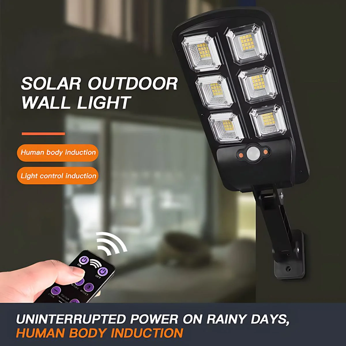 Lámpara Solar LED De Pared Con Sensor De Movimiento Y Control Remoto. 3 Modos De Iluminación. Luz Exterior. - Image 3