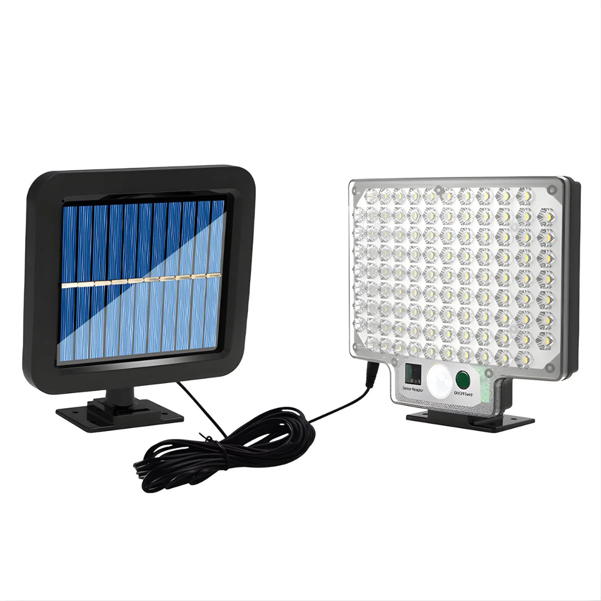 Lámpara Solar LED De Pared Split Con Panel Solar Separado. Luz Exterior De 30W Con Sensor De Movimiento. 104 Leds. 3 Modos De Iluminación. - Image 6