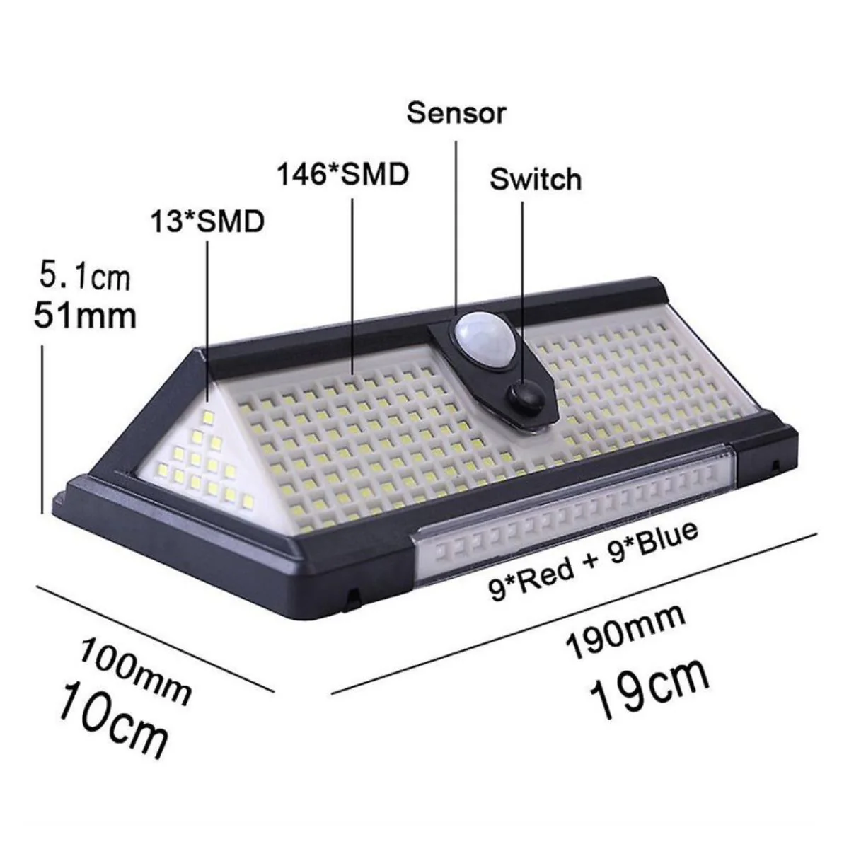 Lámpara Solar LED Exterior Con Sensor De Movimiento. Luz Foco Solar Para Jardín Con 3 Modos De Luz. Cobertura De Hasta 35M². - Image 3
