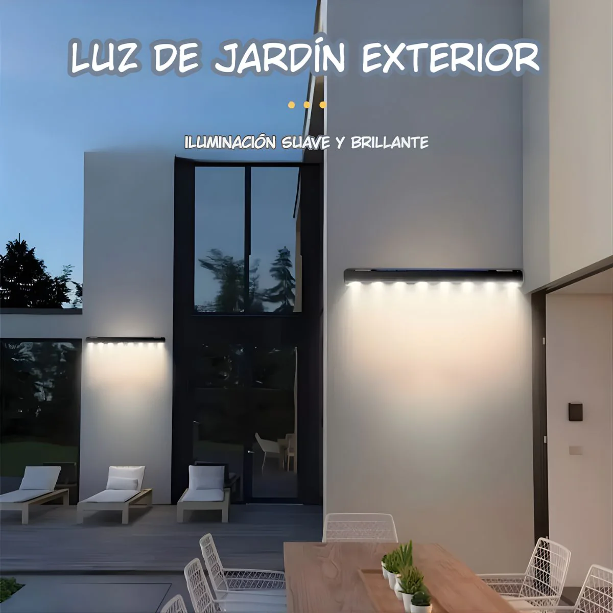 Lámpara Solar LED Lineal Con 8 Focos. Luz Cálida Impermeable Para Exterior. Iluminación Con Panel Solar. - Image 4