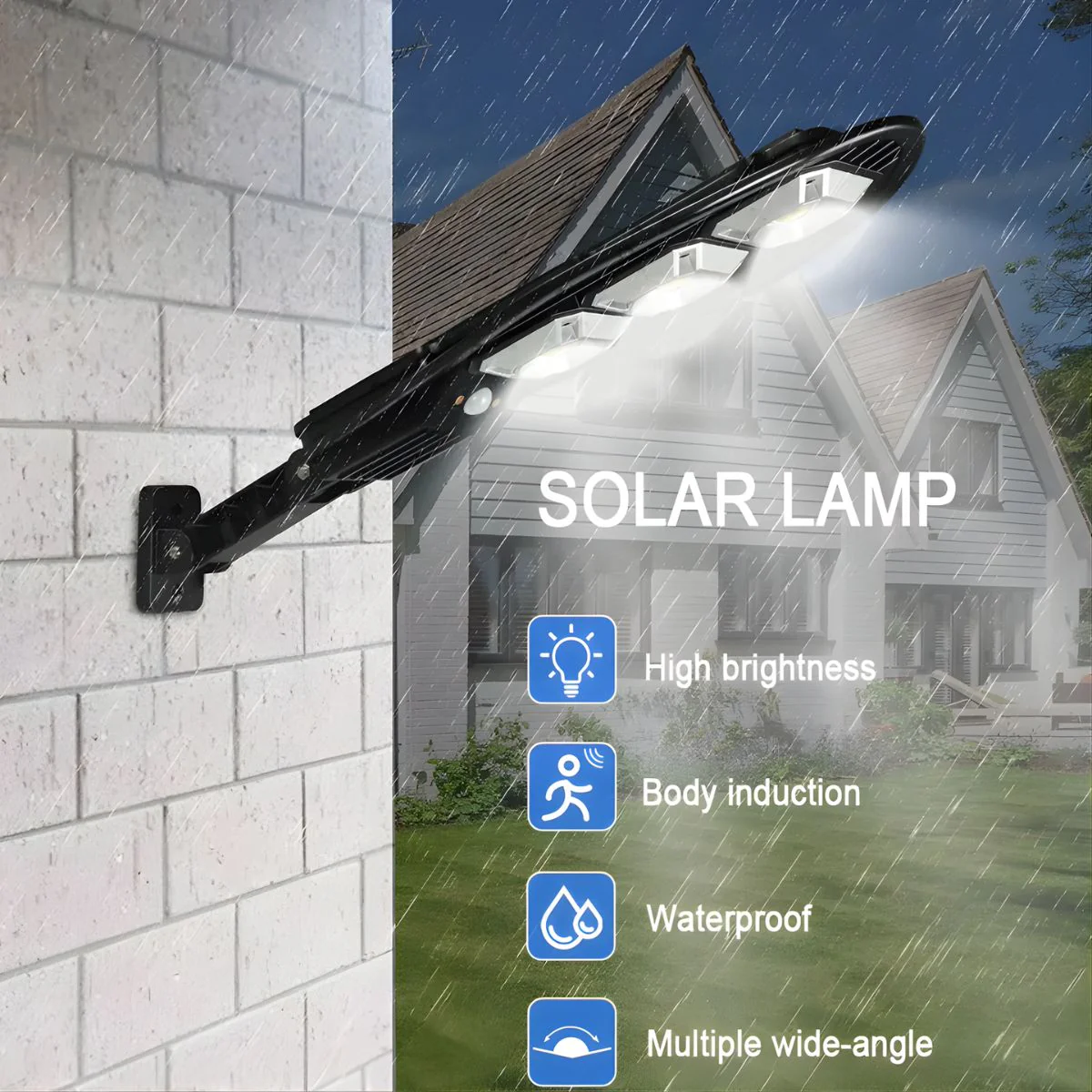 Lámpara Solar LED Para Exterior Con Sensor De Movimiento. Foco De Pared Con Luz Cálida Y Fría, Control Remoto Y Panel Solar. - Image 5