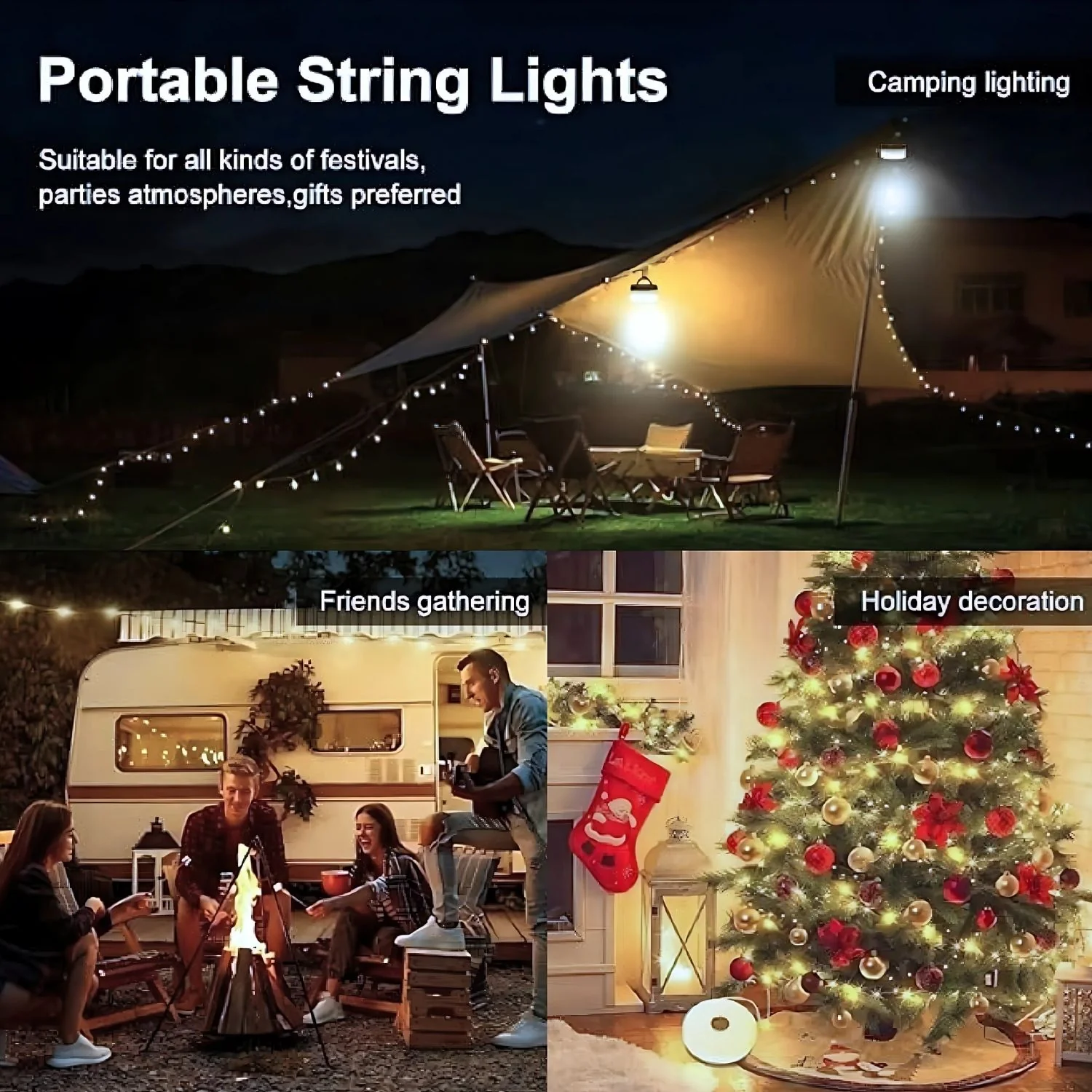 Lámpara Solar Led Portatil Recargable De 10M. Luz Con Tira Led RGB Integrada De 3000K. - Image 2