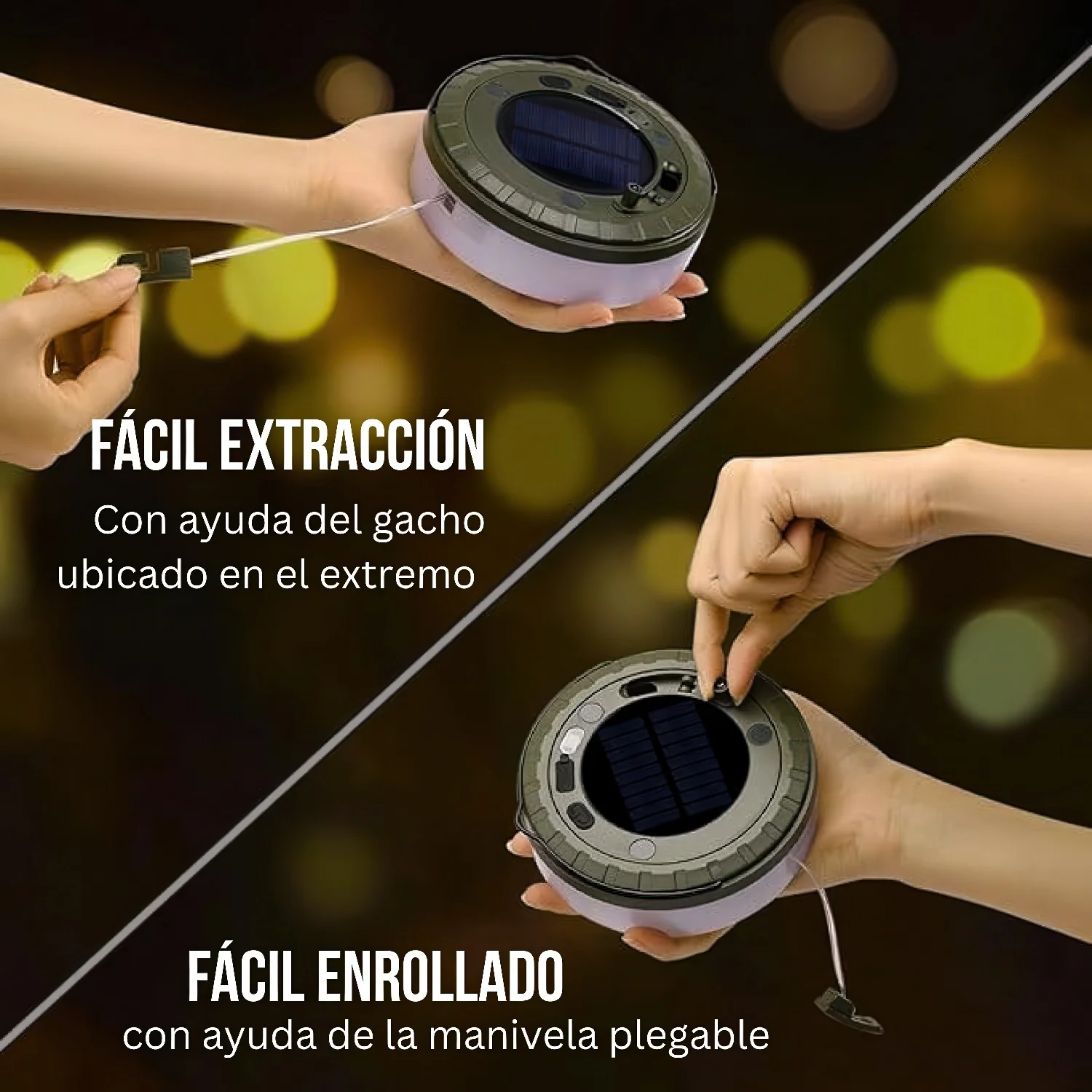 Lámpara Solar Led Portatil Recargable De 10M. Luz Con Tira Led RGB Integrada De 3000K. - Image 3