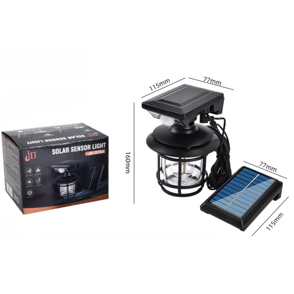 Lámpara Solar LED Y Tungsteno Con Sensor De Movimiento IP65 Impermeable De 2400Mah Para Exteriores. - Image 5