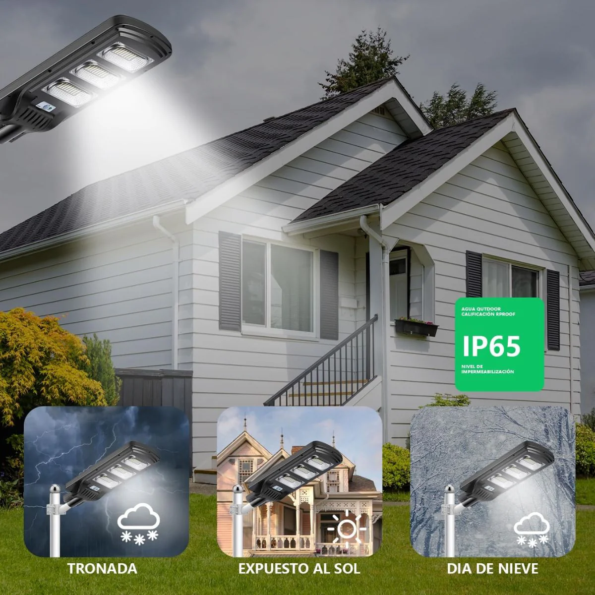 Lámpara Solar Para 320M² 720 LED Con Sensor De Movimiento. Foco Con Panel Solar Para Exteriores. Con Control Remoto. Luz Blanca. - Image 3