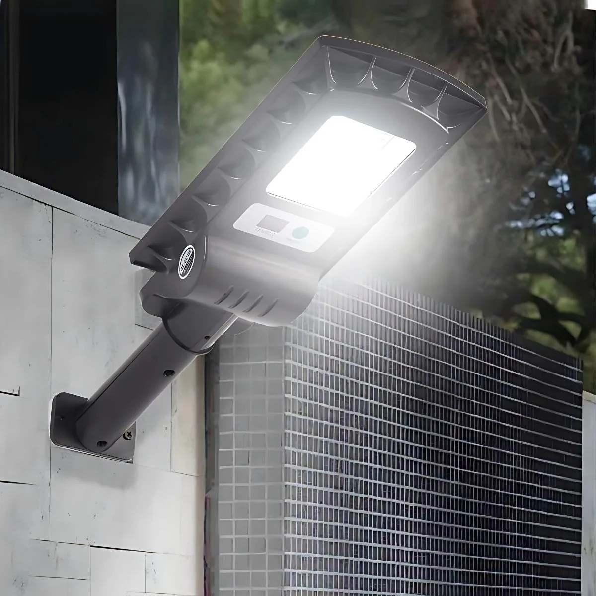 Lámpara Solar Para 40M² 120 LED Con Sensor De Movimiento. Foco Con Panel Solar Para Exteriores. Luz Blanca.