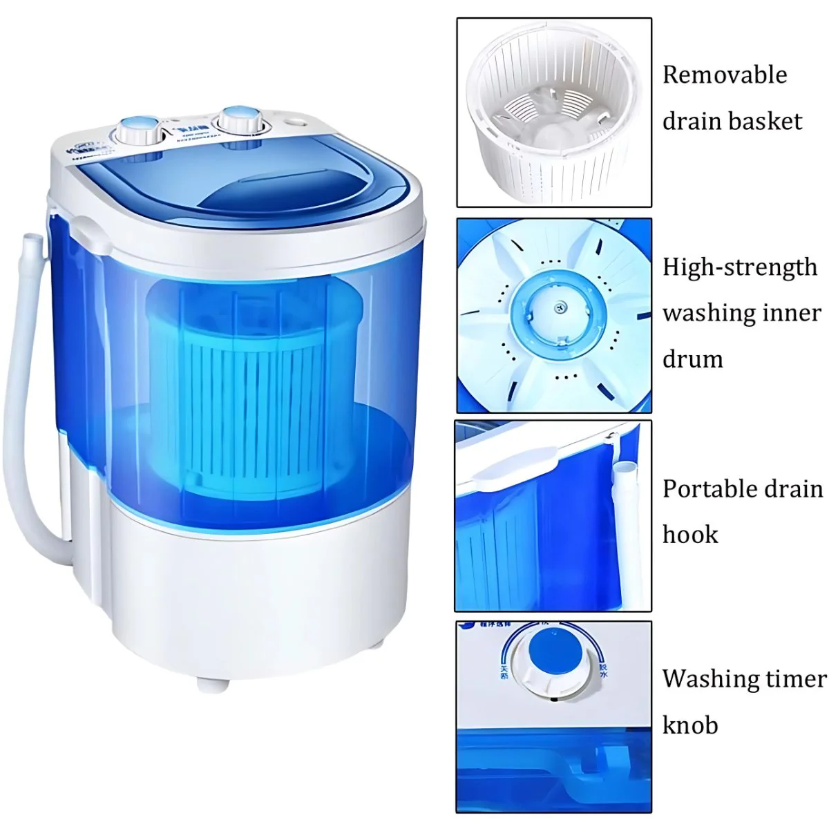 Lavadora Portátil 2Kg 110V. Compacta Y Eficiente Para Espacios Pequeños. Mini Lavado Semiautomático. - Image 3