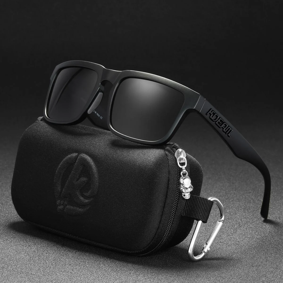 Lentes De Sol Polarizados UV400 Unisex, Montura Rectangular Ligera, Protección Antirreflejo Para Conducir, Pesca Y Actividades Al Aire Libre.(Incluye Estuche). Color Negro. - Image 2