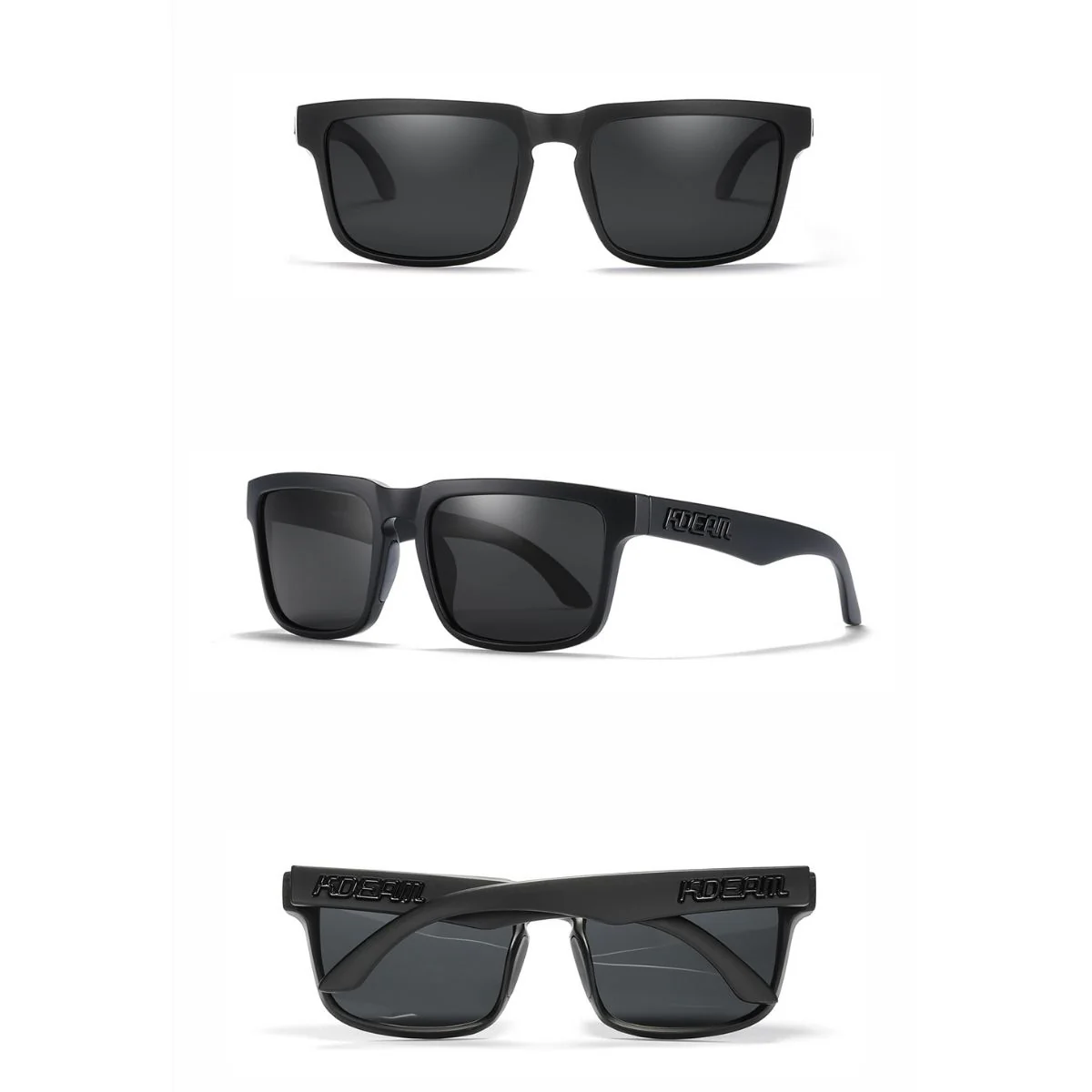 Lentes De Sol Polarizados UV400 Unisex, Montura Rectangular Ligera, Protección Antirreflejo Para Conducir, Pesca Y Actividades Al Aire Libre.(Incluye Estuche). Color Negro. - Image 3