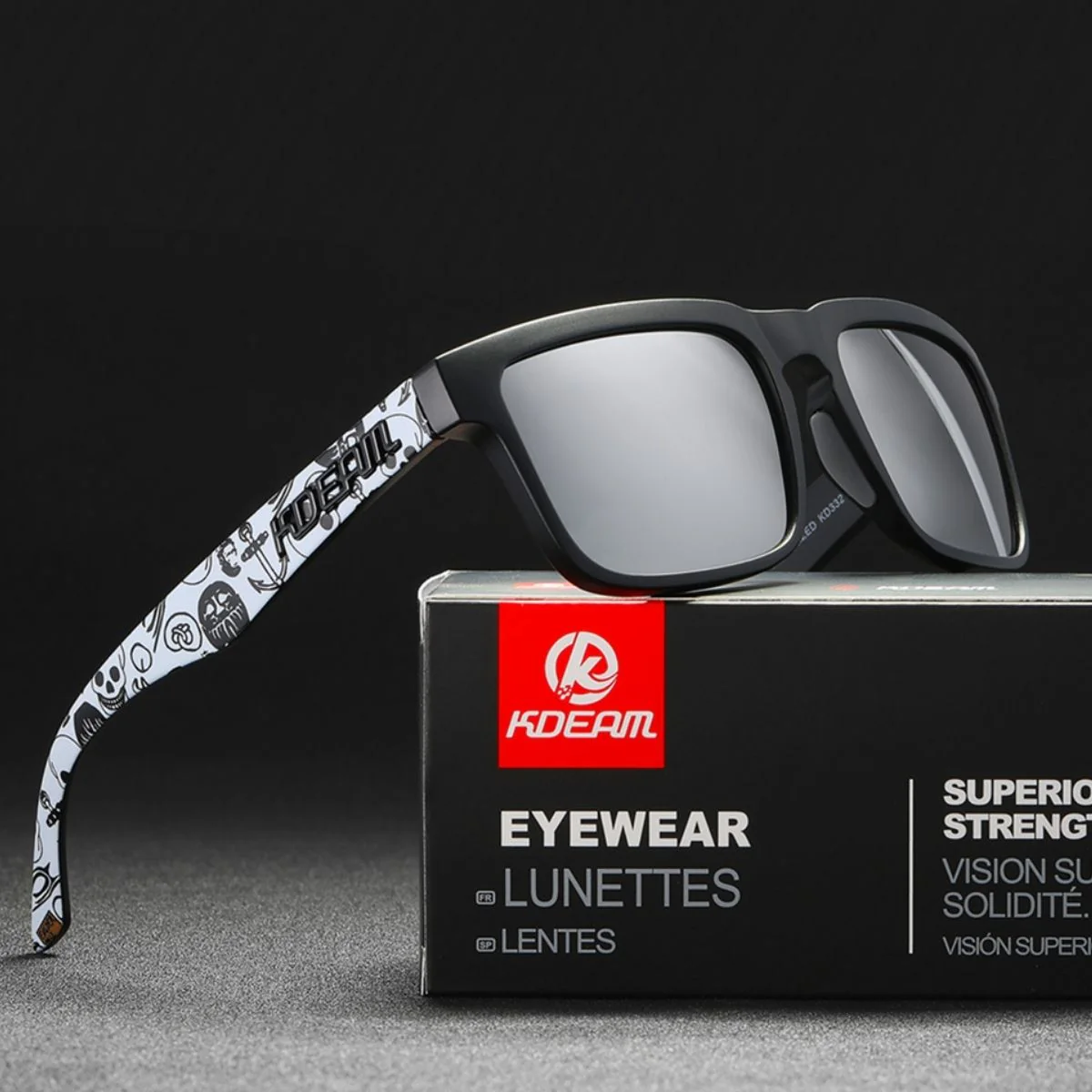 Lentes De Sol Polarizados UV400 Unisex, Montura Rectangular Ligera, Protección Antirreflejo Para Conducir, Pesca Y Actividades Al Aire Libre.(Incluye Estuche). Lente Plateado