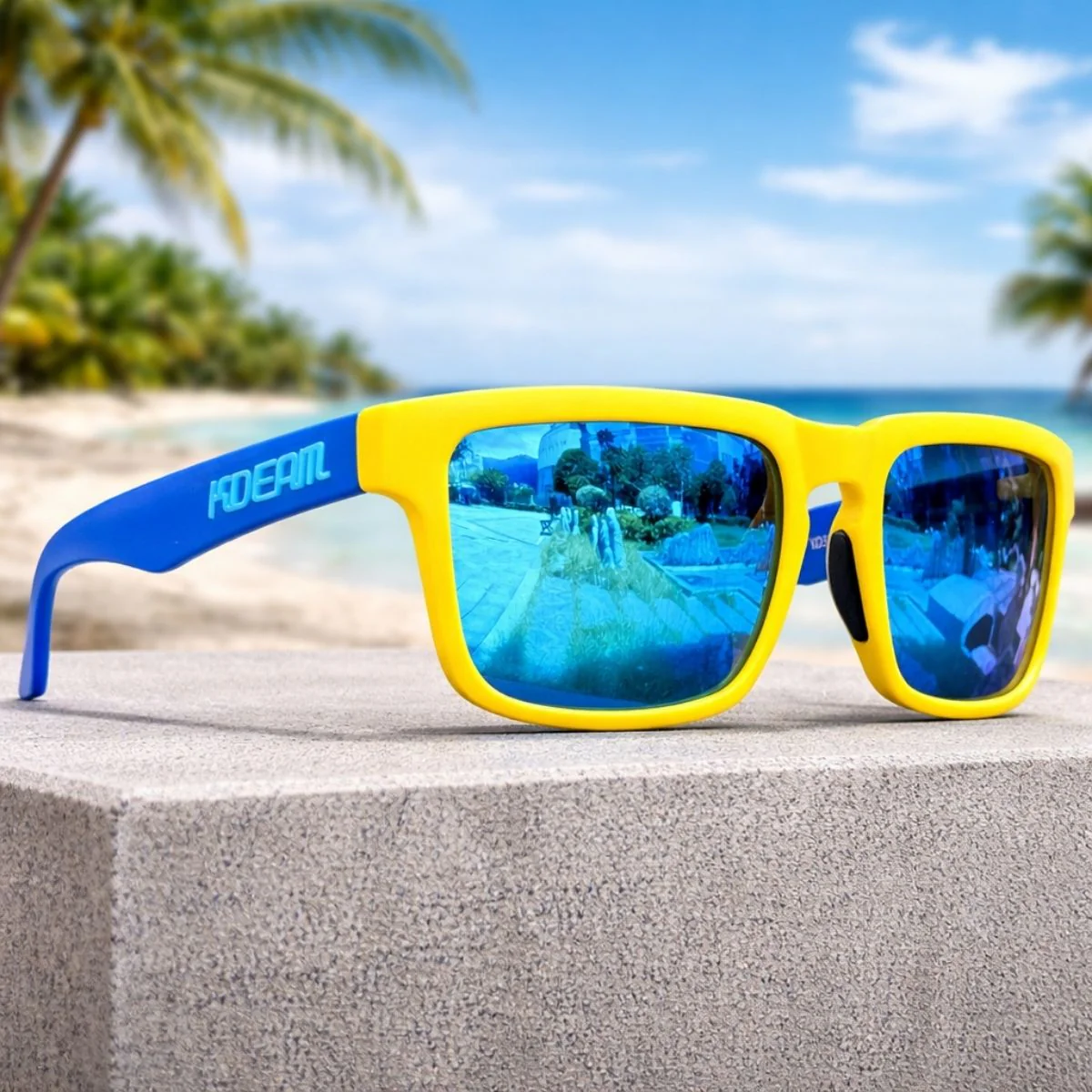 Lentes De Sol Polarizados UV400 Unisex, Protección Antirreflejo Para Conducir, Pesca Y Actividades Al Aire Libre.(Incluye Estuche).Azul Y Amarillo, Lente Azul Espejo - Image 2