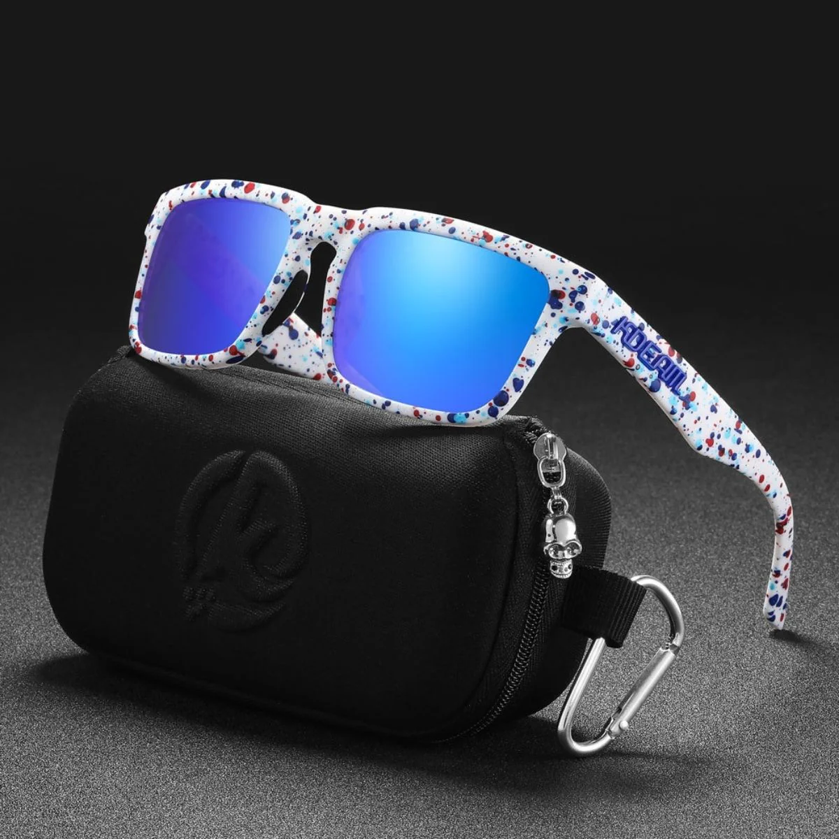 Lentes De Sol Polarizados UV400 Unisex, Protección Antirreflejo Para Conducir, Pesca Y Actividades Al Aire Libre.(Incluye Estuche).Montura Blanca Y Lente Azul Espejo - Image 2