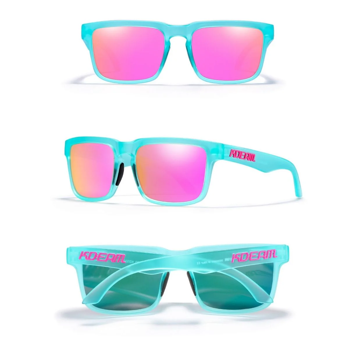 Lentes De Sol Polarizados UV400 Unisex, Protección Antirreflejo Para Conducir, Pesca Y Actividades Al Aire Libre.(Incluye Estuche).Montura Celeste Y Lente Magenta Espejo - Image 3