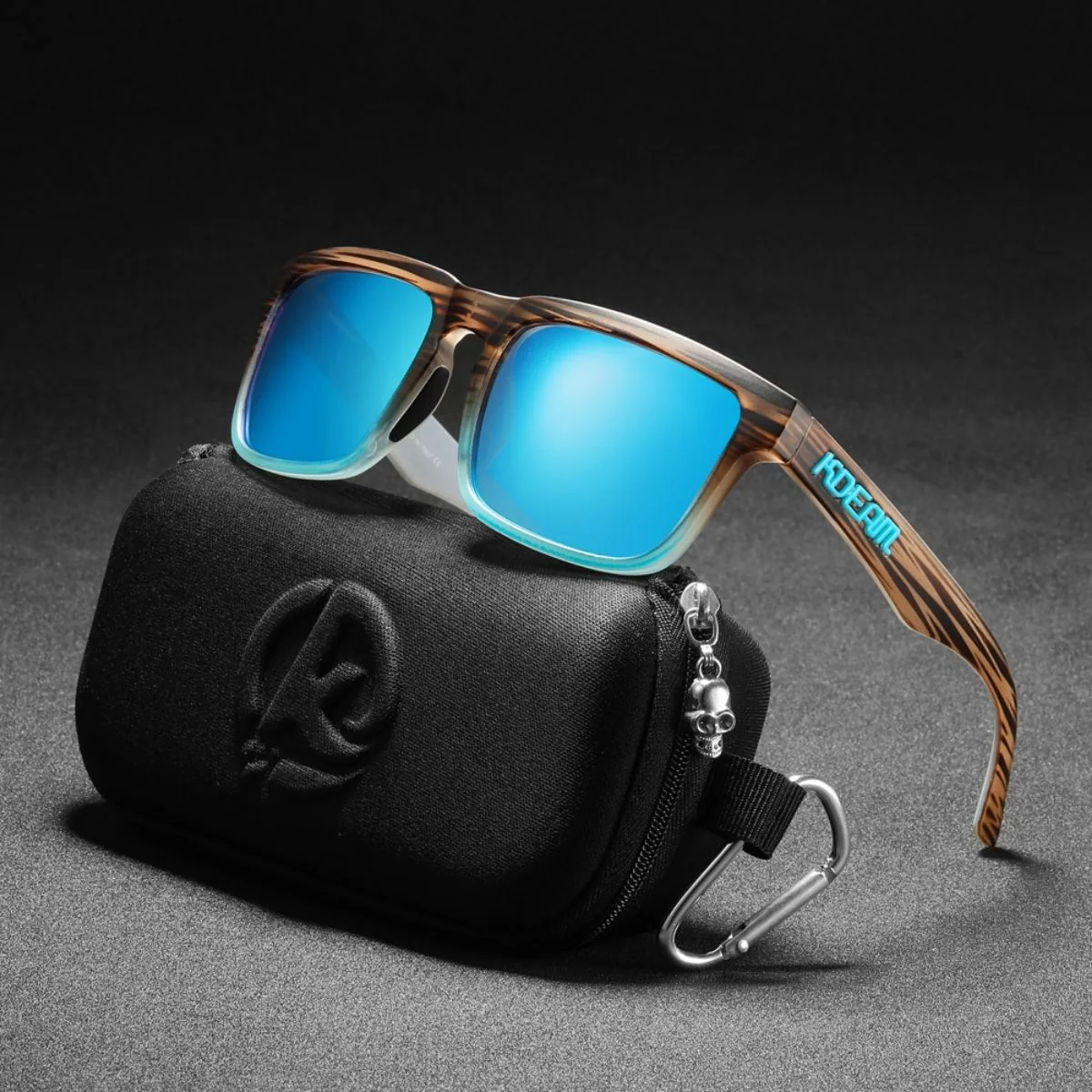 Lentes De Sol Polarizados UV400 Unisex, Protección Antirreflejo Para Conducir, Pesca Y Actividades Al Aire Libre.(Incluye Estuche).Montura Chocolate Y Lente Azul Espejo - Image 2