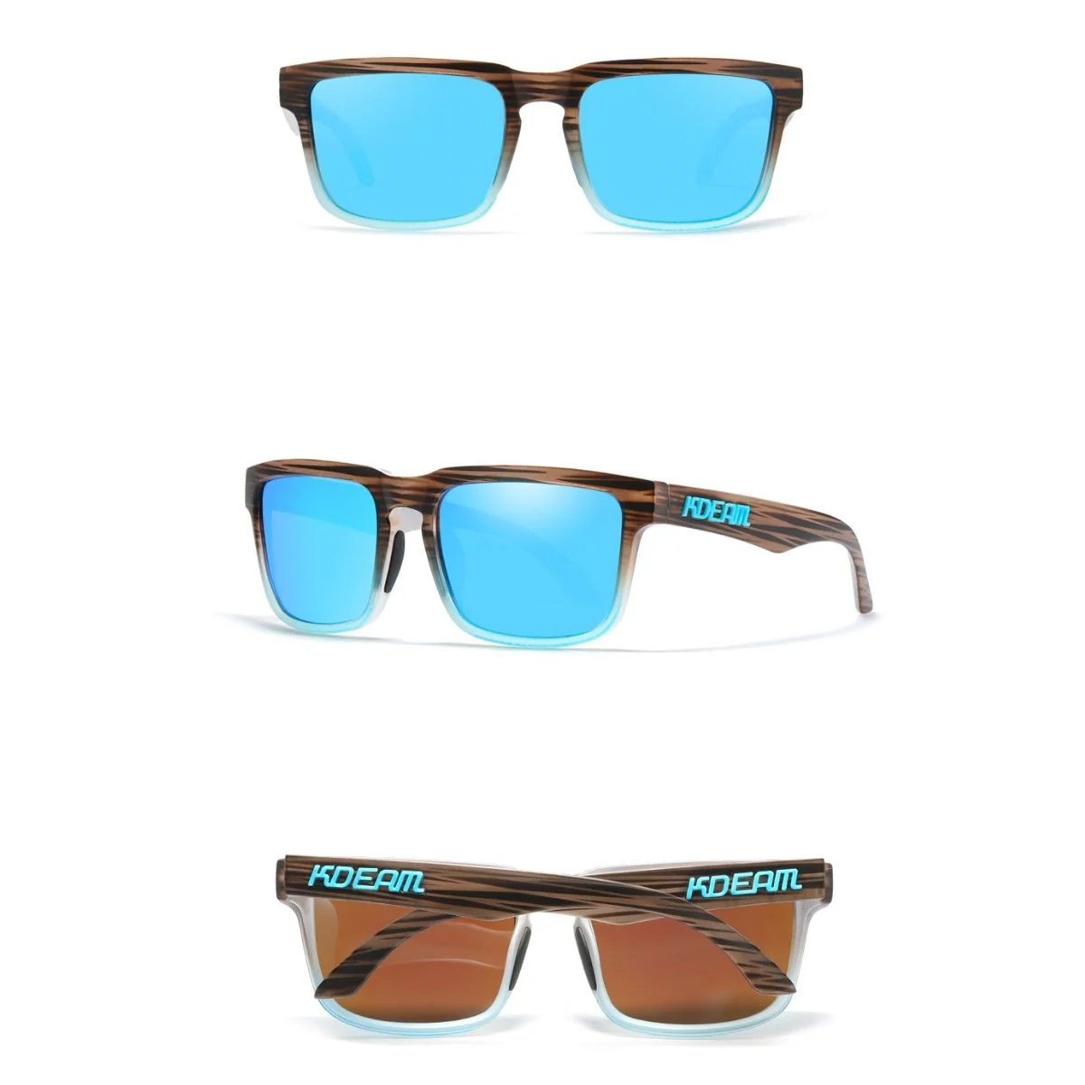 Lentes De Sol Polarizados UV400 Unisex, Protección Antirreflejo Para Conducir, Pesca Y Actividades Al Aire Libre.(Incluye Estuche).Montura Chocolate Y Lente Azul Espejo - Image 3