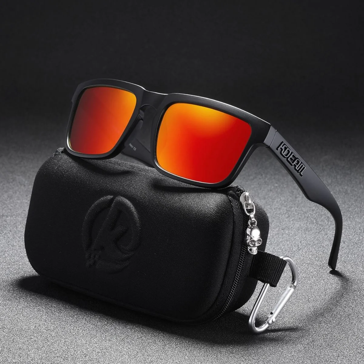 Lentes De Sol Polarizados UV400 Unisex, Protección Antirreflejo Para Conducir, Pesca Y Actividades Al Aire Libre.(Incluye Estuche).Montura Negra Y Lente Rojo Espejo - Image 2