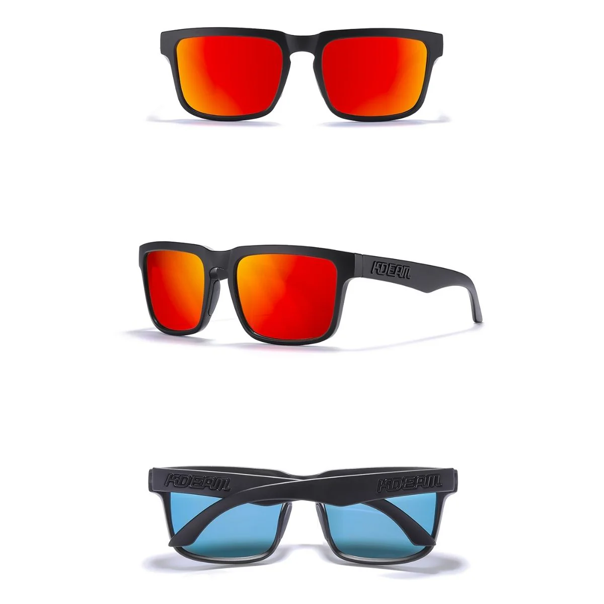 Lentes De Sol Polarizados UV400 Unisex, Protección Antirreflejo Para Conducir, Pesca Y Actividades Al Aire Libre.(Incluye Estuche).Montura Negra Y Lente Rojo Espejo - Image 3