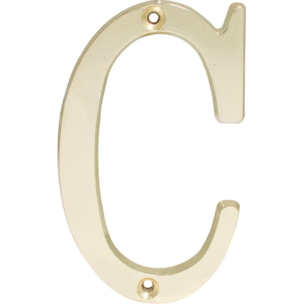 Letra C Slim 4" Latón Brillante Lock - Image 4